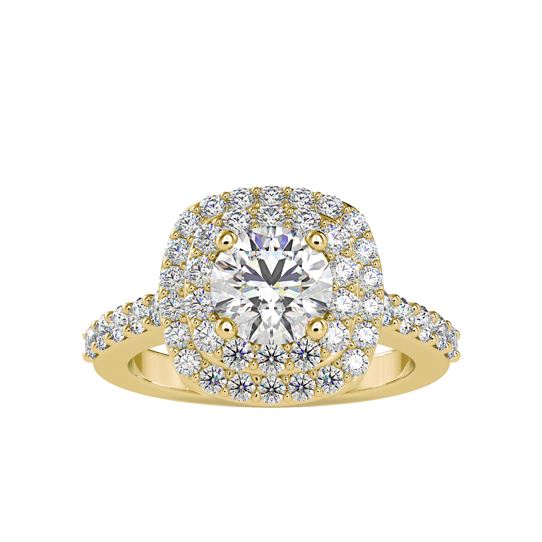 Brilliant Double Halo Ring in Dubai | Luxury Designs by EVA GEMS