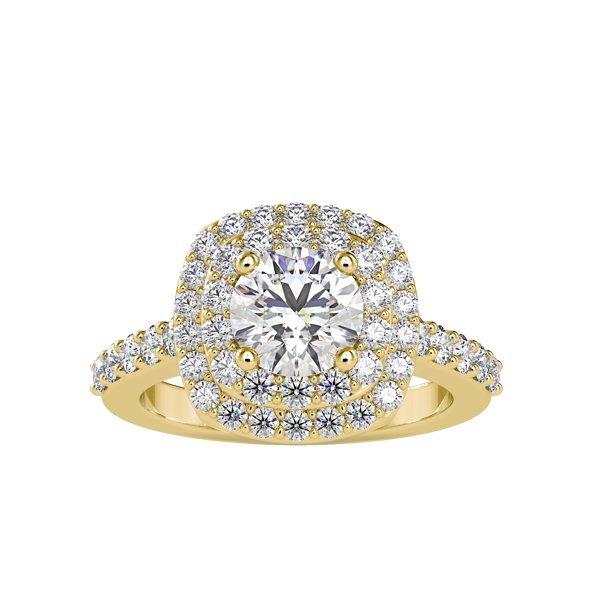 Brilliant Double Halo Ring in Dubai | Luxury Designs by EVA GEMS