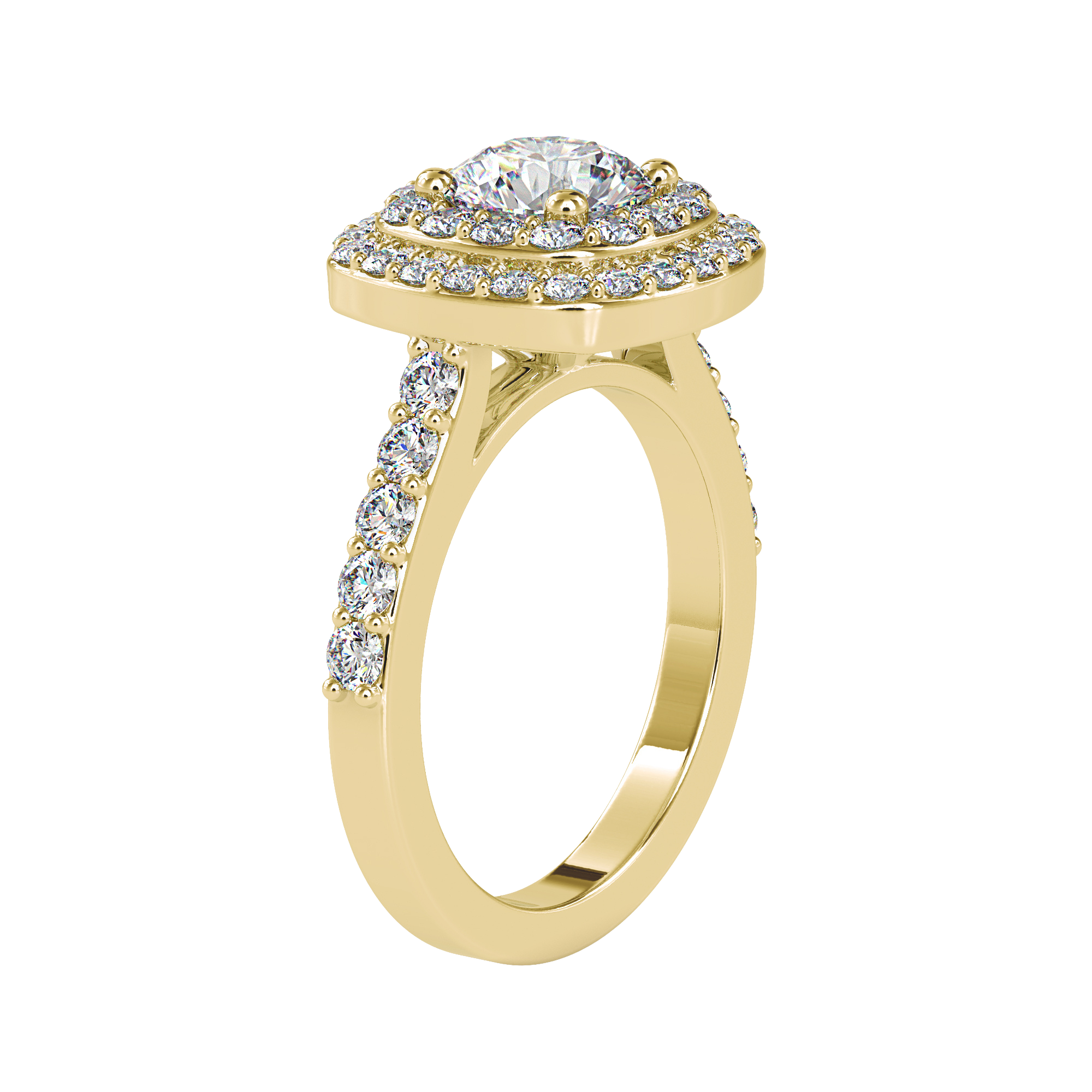 خاتم هالة مزدوجة برّاق في دبي | تصاميم فاخرة من إيفا جيمس