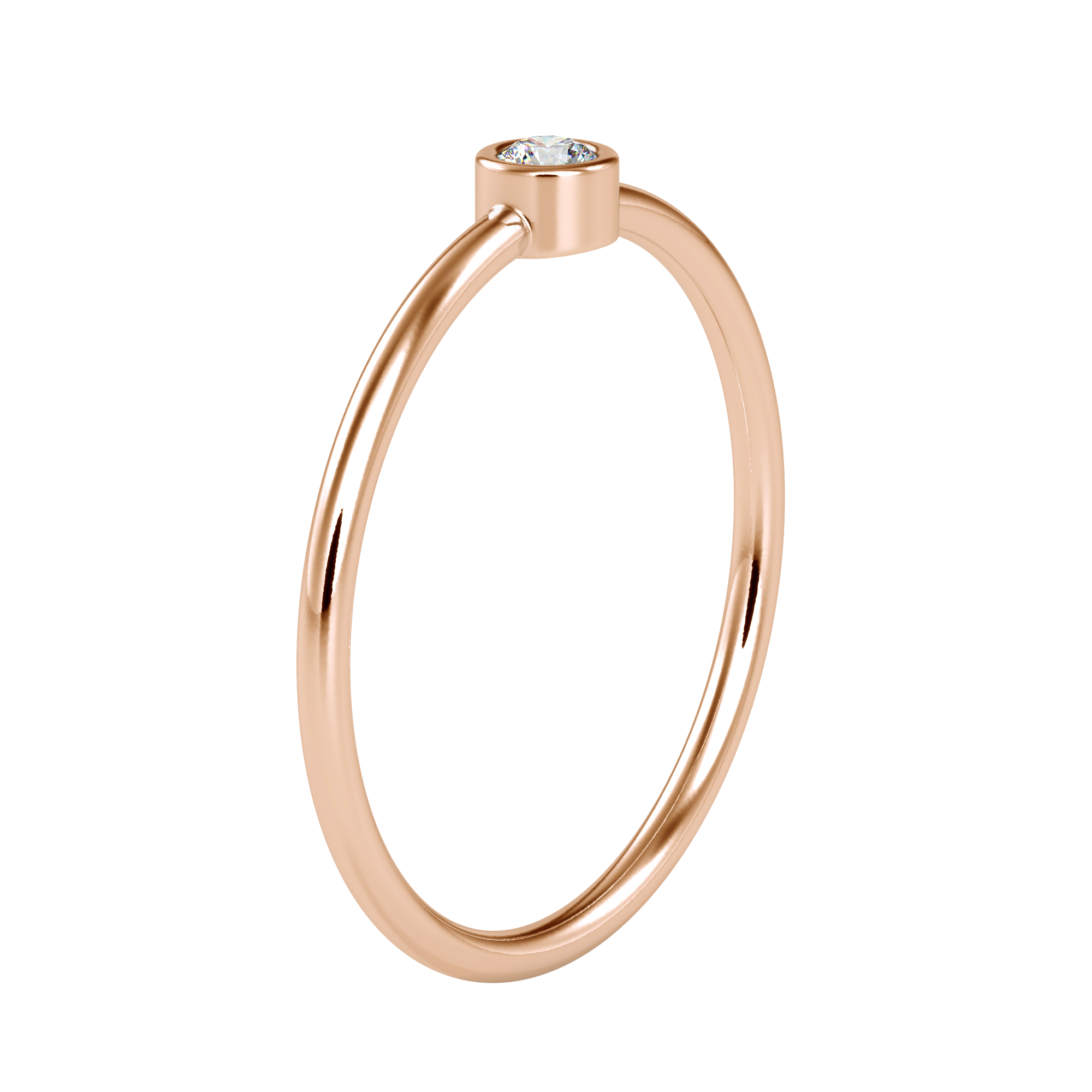 Glossy Bezel Solitaire Diamond Ring – Custom Luxury Jewelry by EVA GEMS Dubai