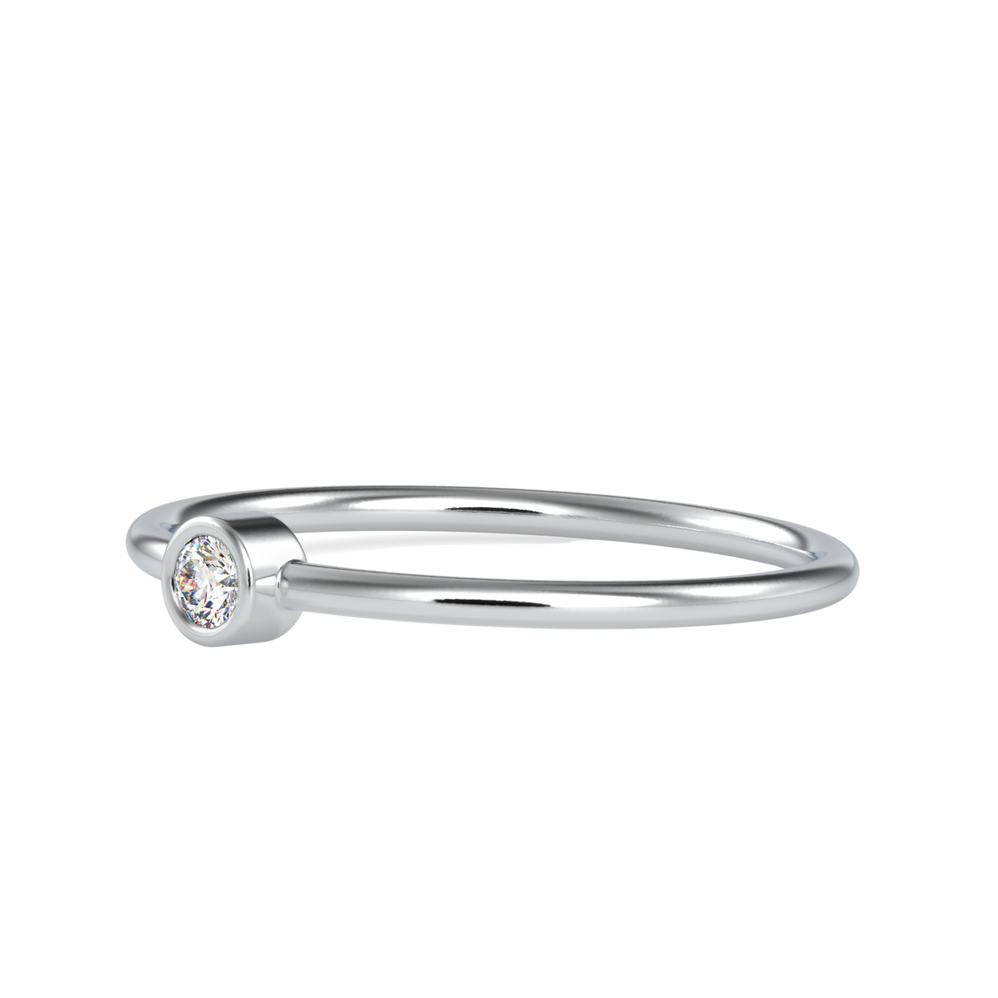 Glossy Bezel Solitaire Diamond Ring – Custom Luxury Jewelry by EVA GEMS Dubai