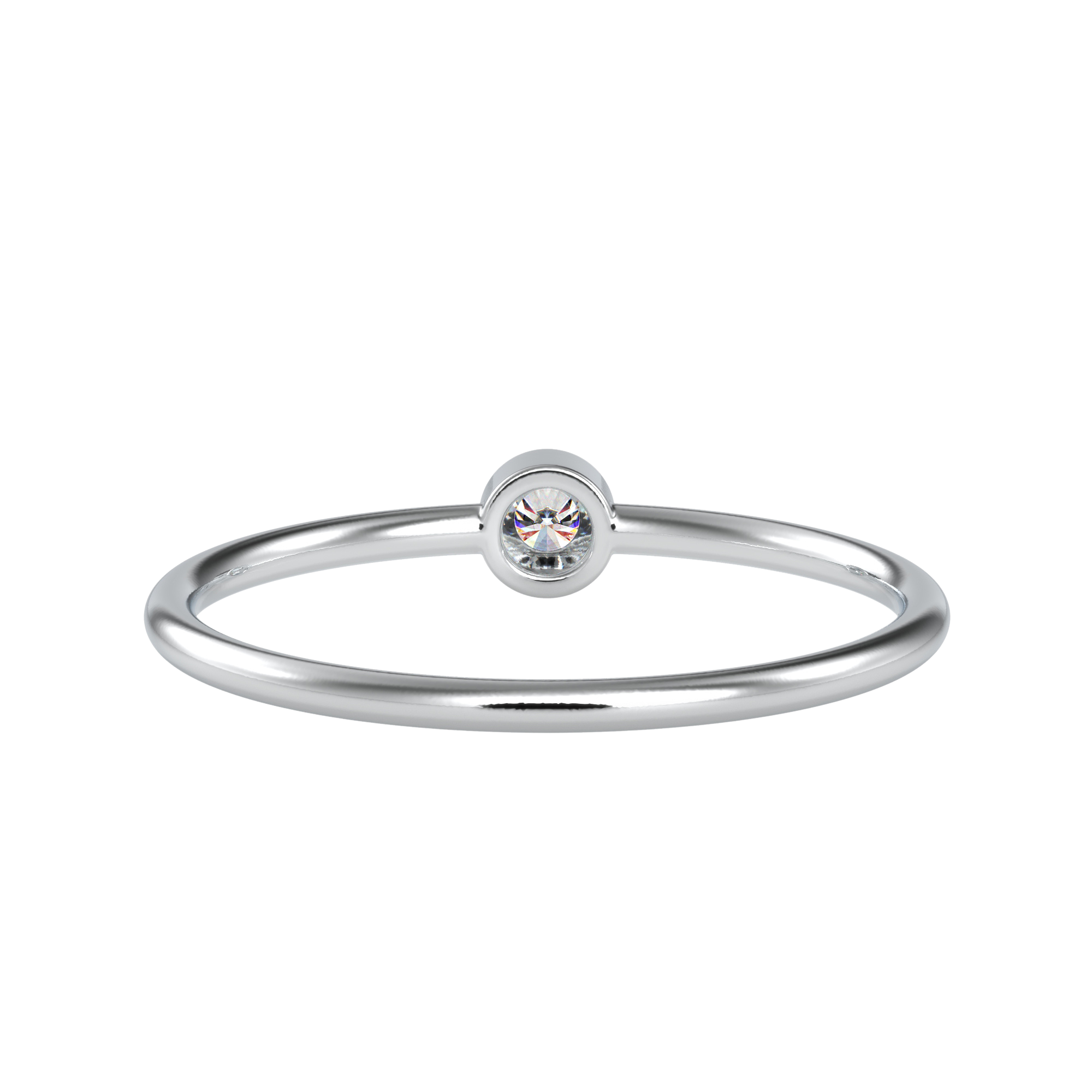 Glossy Bezel Solitaire Diamond Ring – Custom Luxury Jewelry by EVA GEMS Dubai