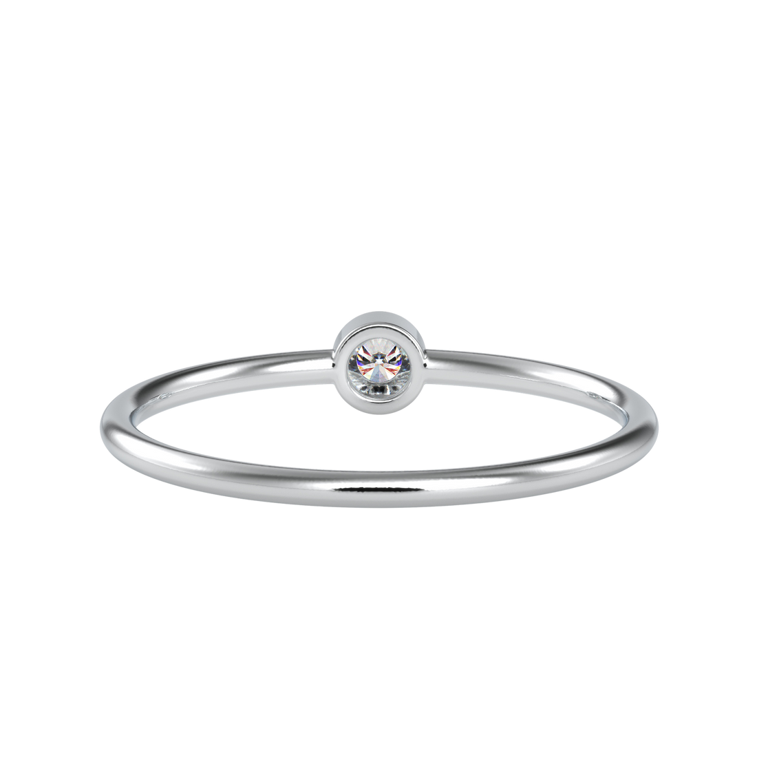 Glossy Bezel Solitaire Diamond Ring – Custom Luxury Jewelry by EVA GEMS Dubai