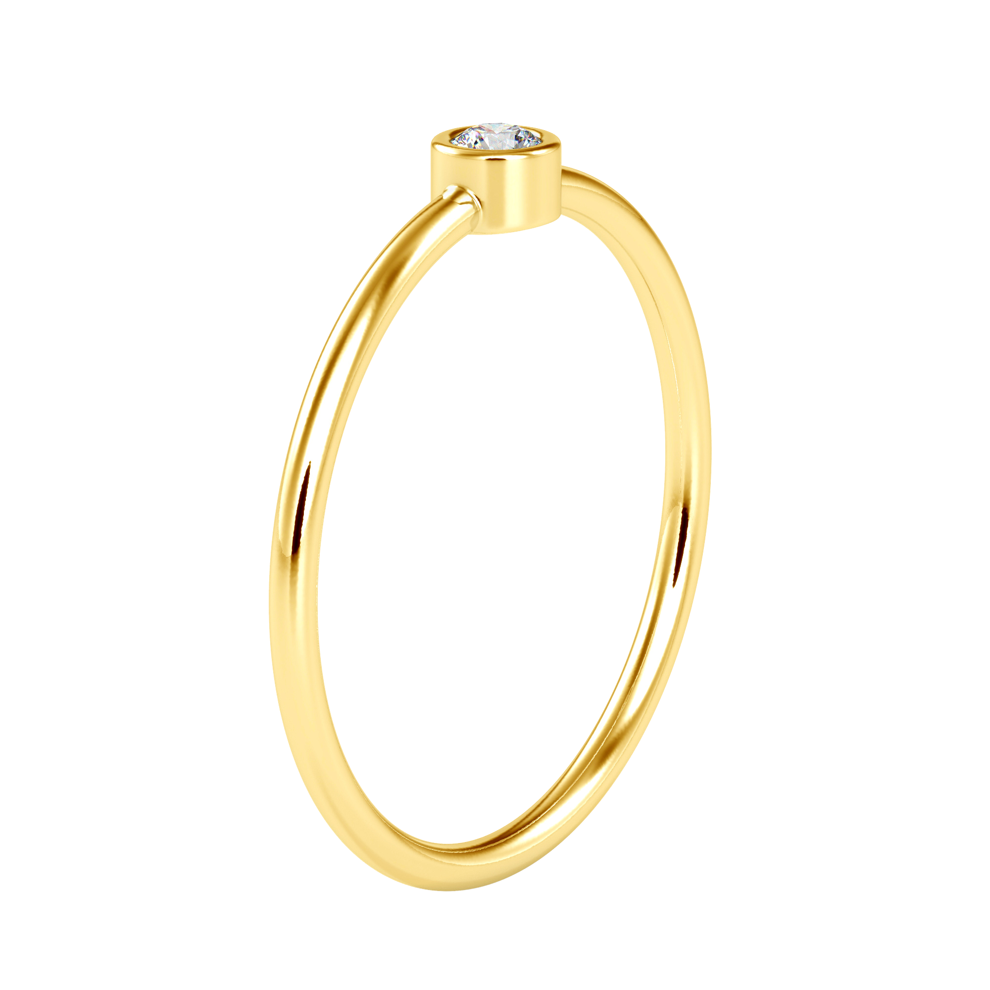 Glossy Bezel Solitaire Diamond Ring – Custom Luxury Jewelry by EVA GEMS Dubai