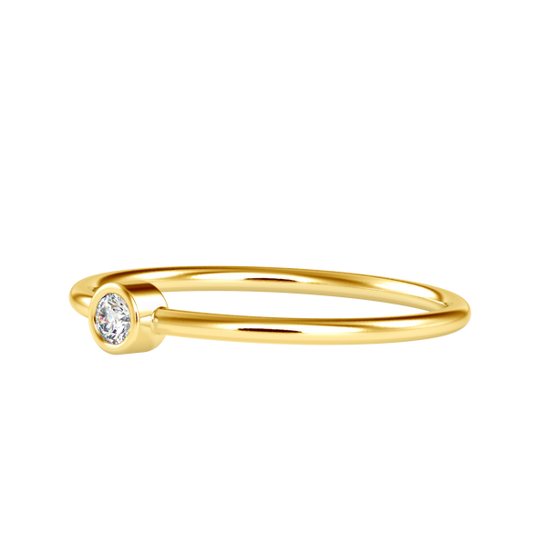 Glossy Bezel Solitaire Diamond Ring | Eva-Gems