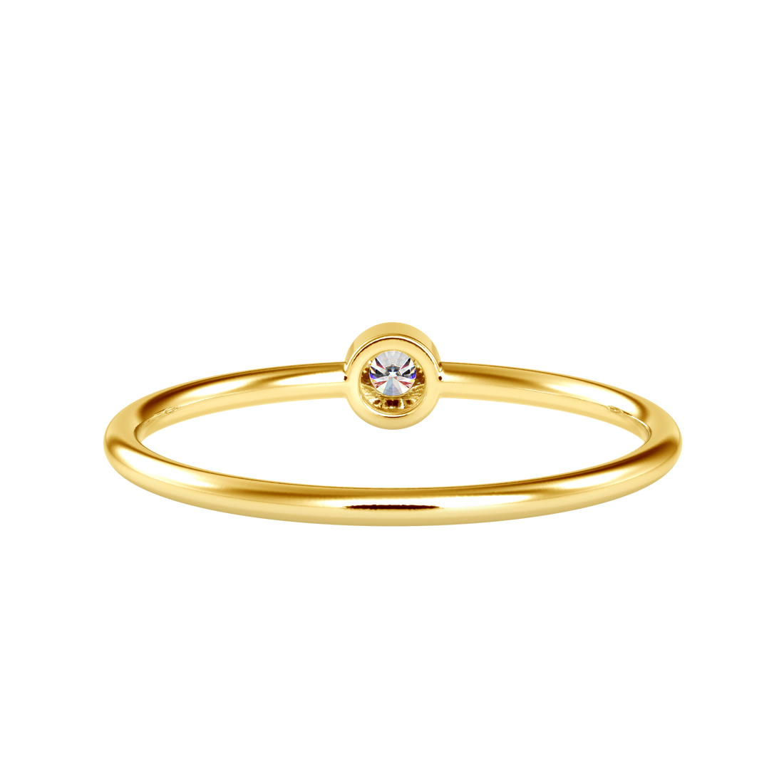 Glossy Bezel Solitaire Diamond Ring – Custom Luxury Jewelry by EVA GEMS Dubai