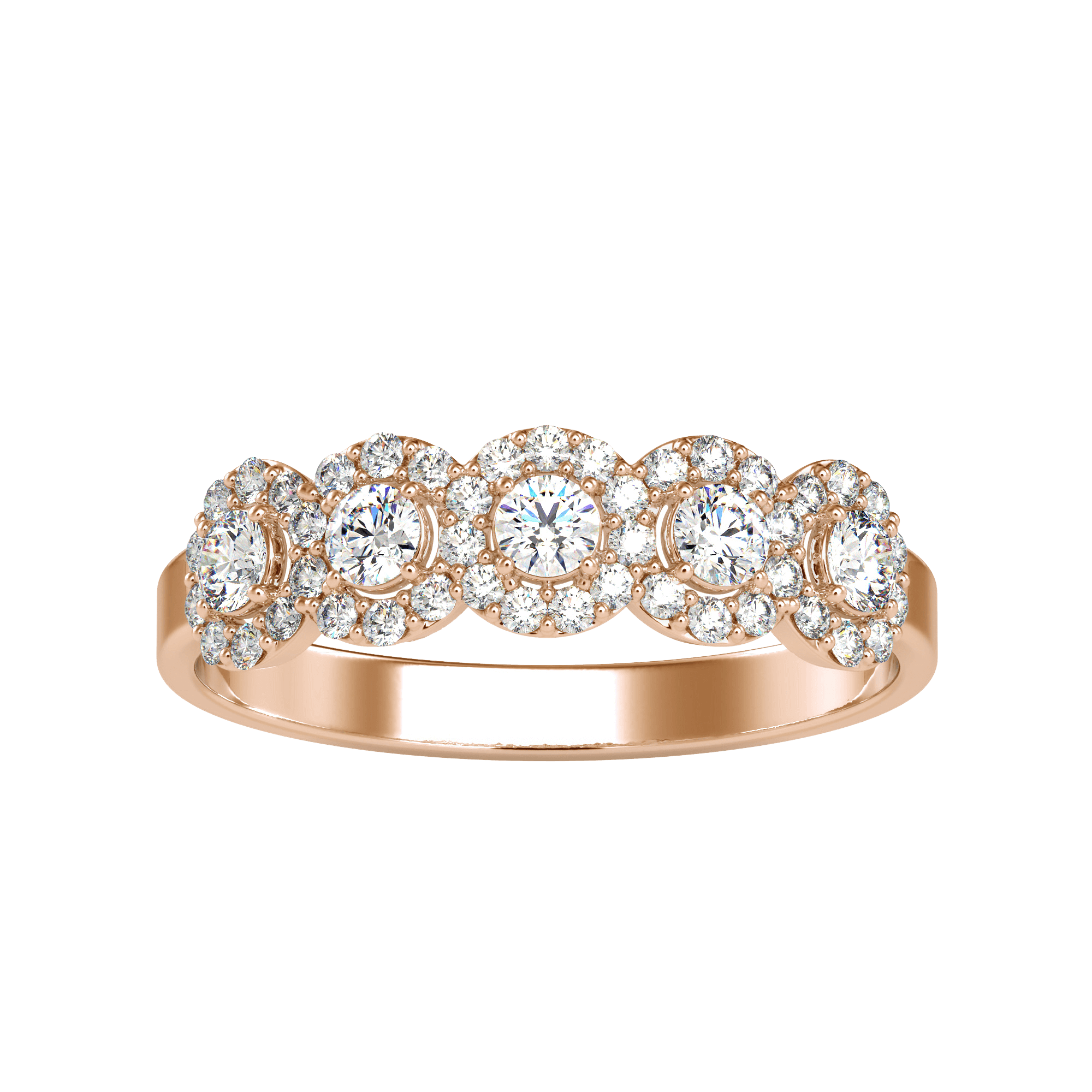 Buy Five Stones Halo Diamond Ring For Women