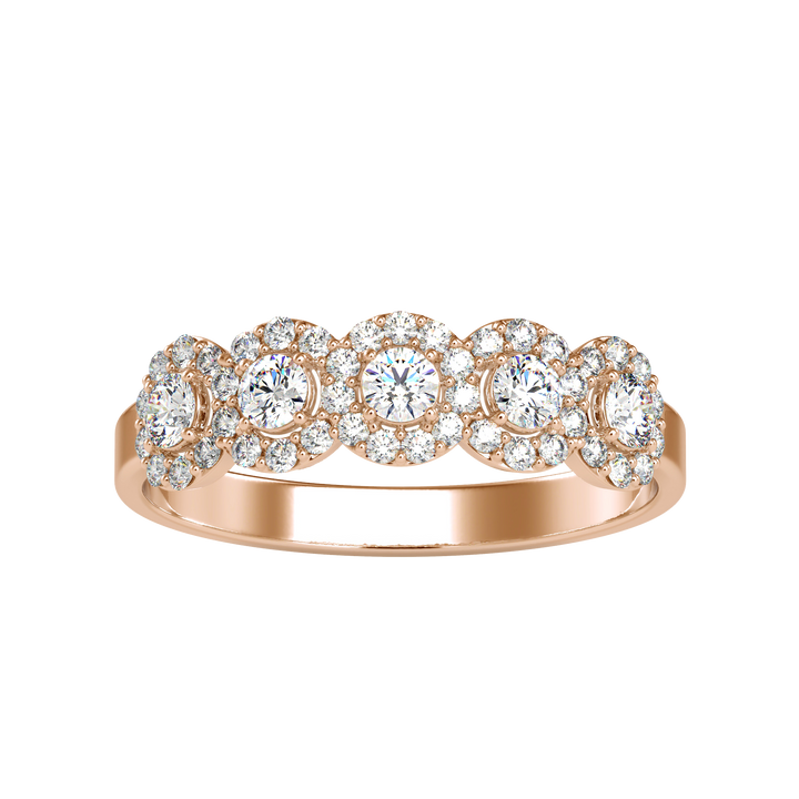 Buy Five Stones Halo Diamond Ring For Women