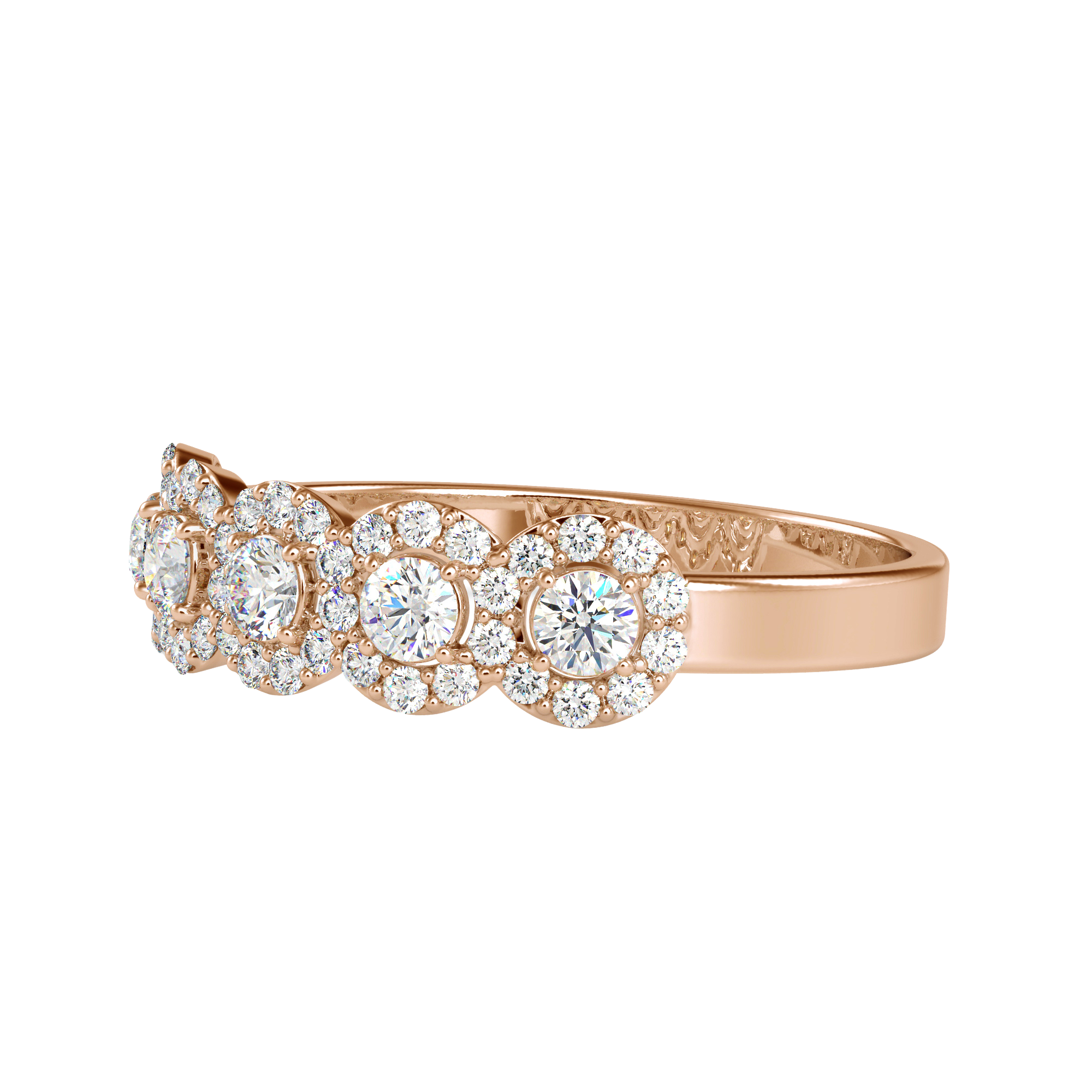 Buy Five Stones Halo Diamond Ring For Women