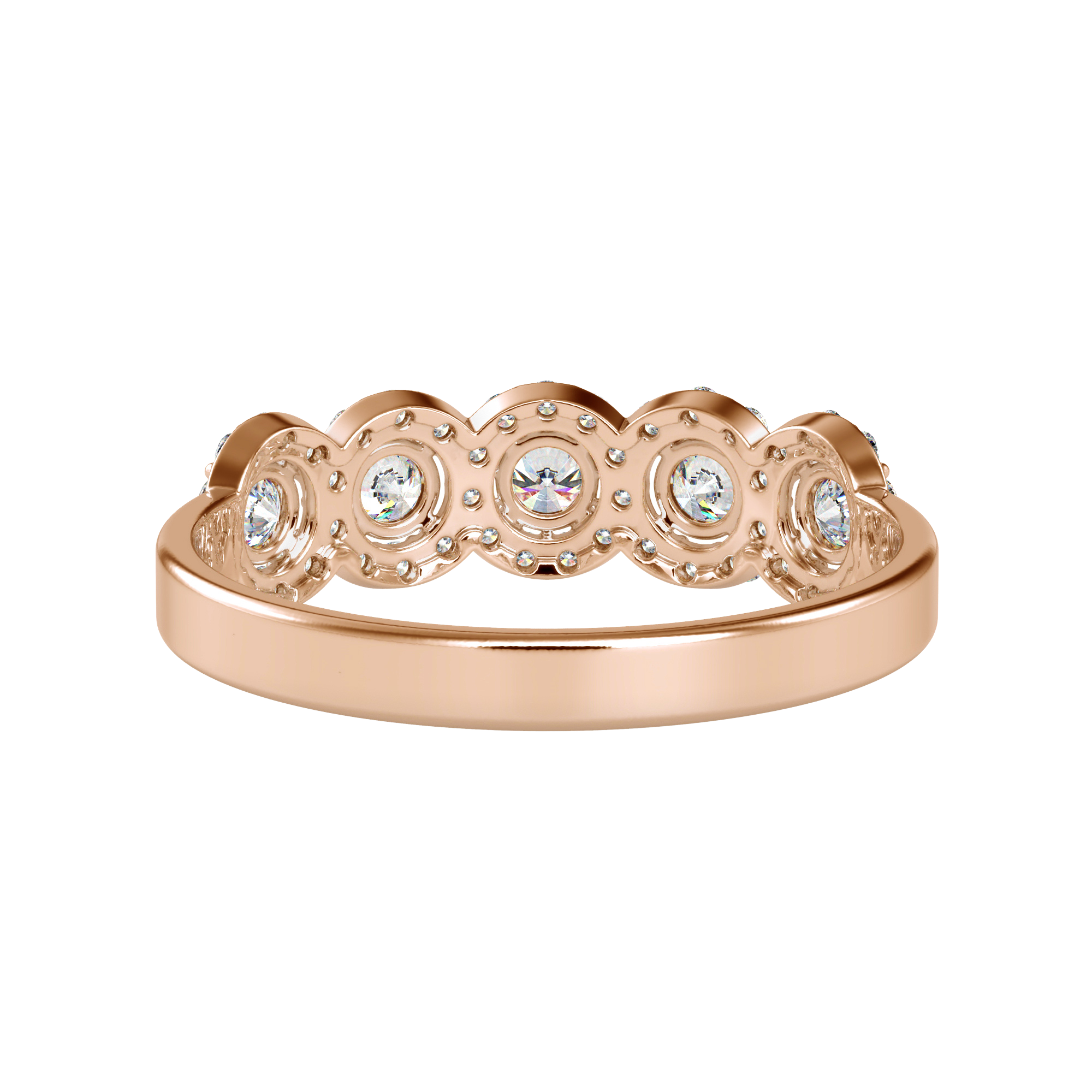 Buy Five Stones Halo Diamond Ring For Women