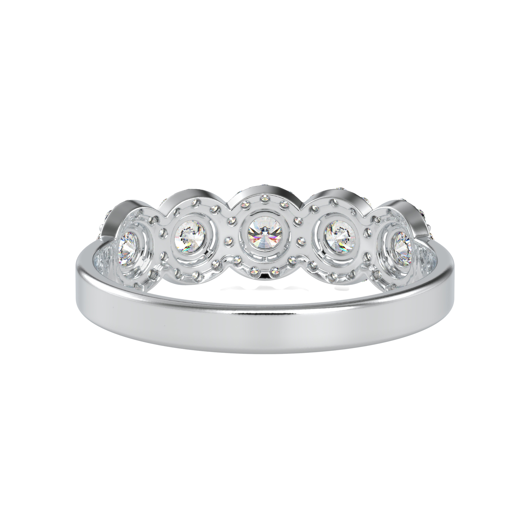 Buy Five Stones Halo Diamond Ring For Women