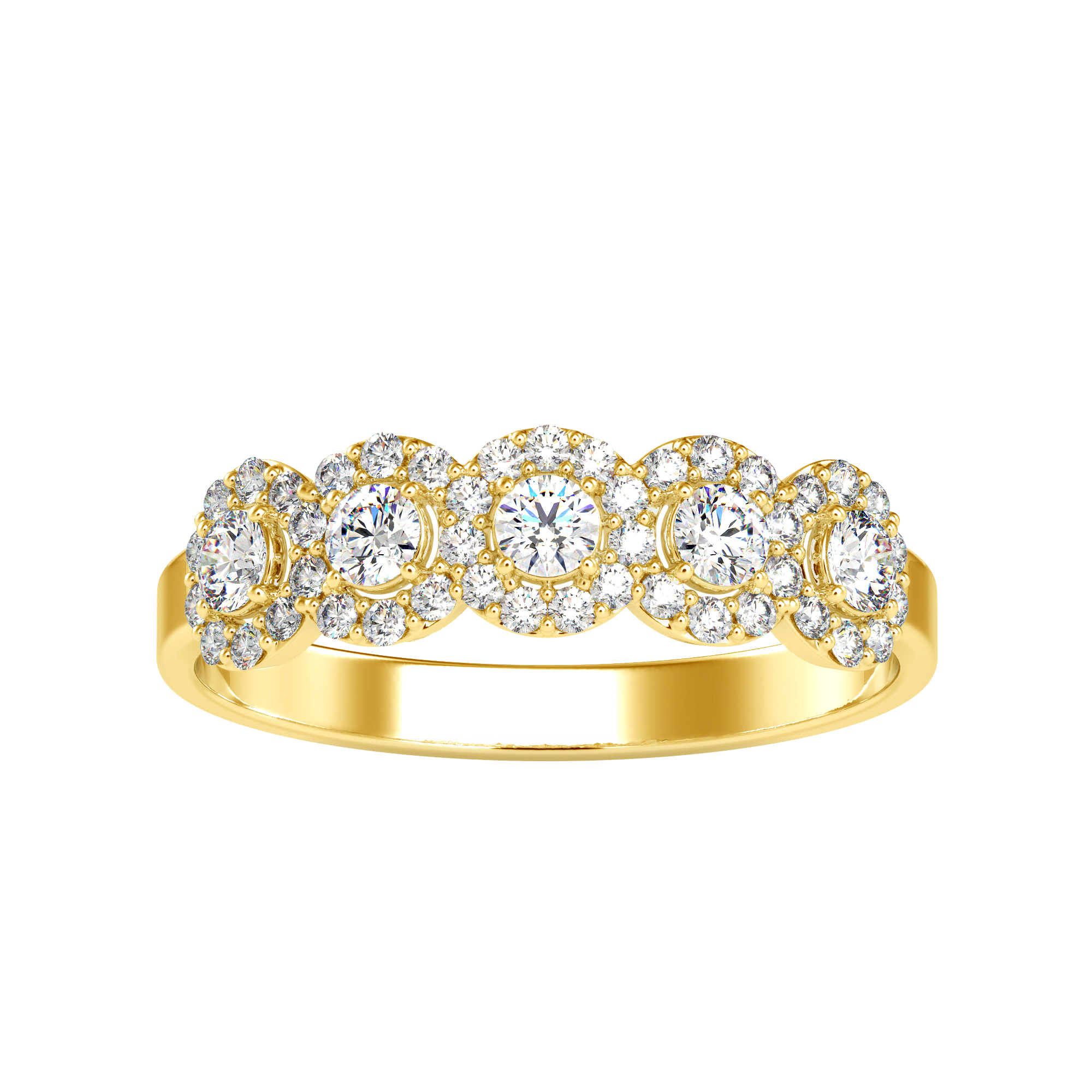 Buy Five Stones Halo Diamond Ring For Women