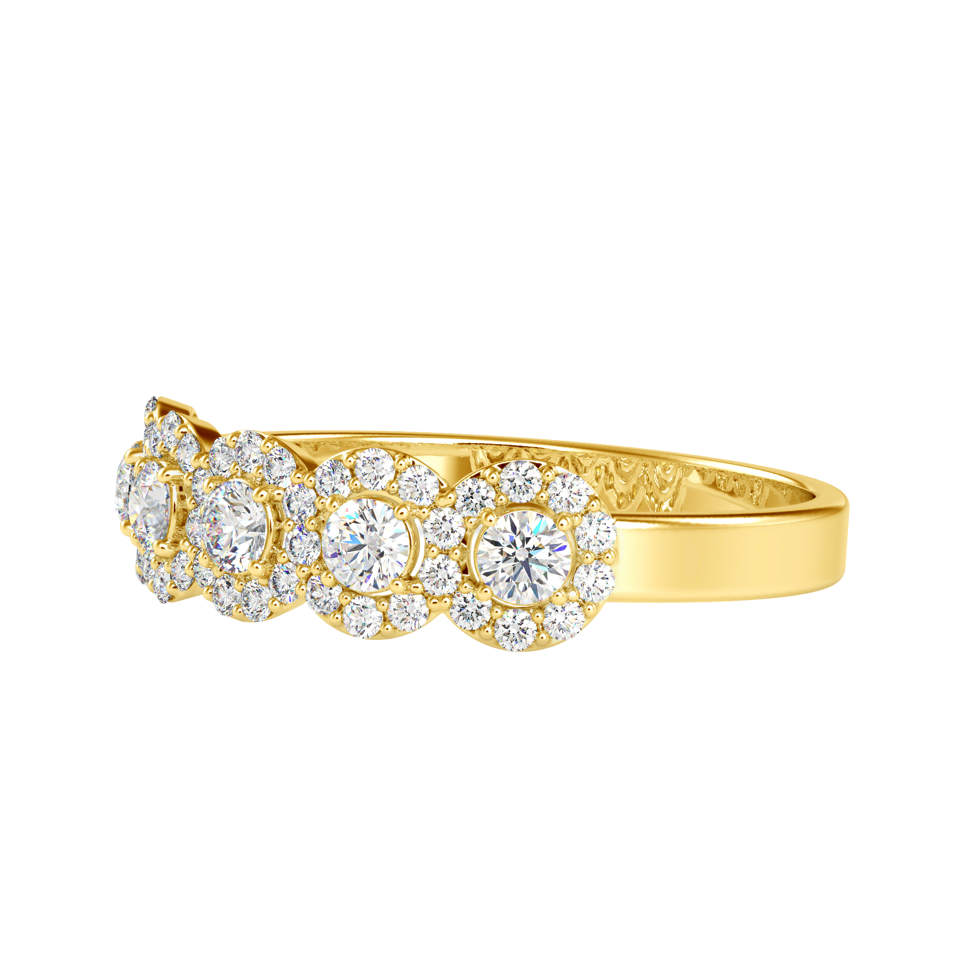Buy Five Stones Halo Diamond Ring For Women