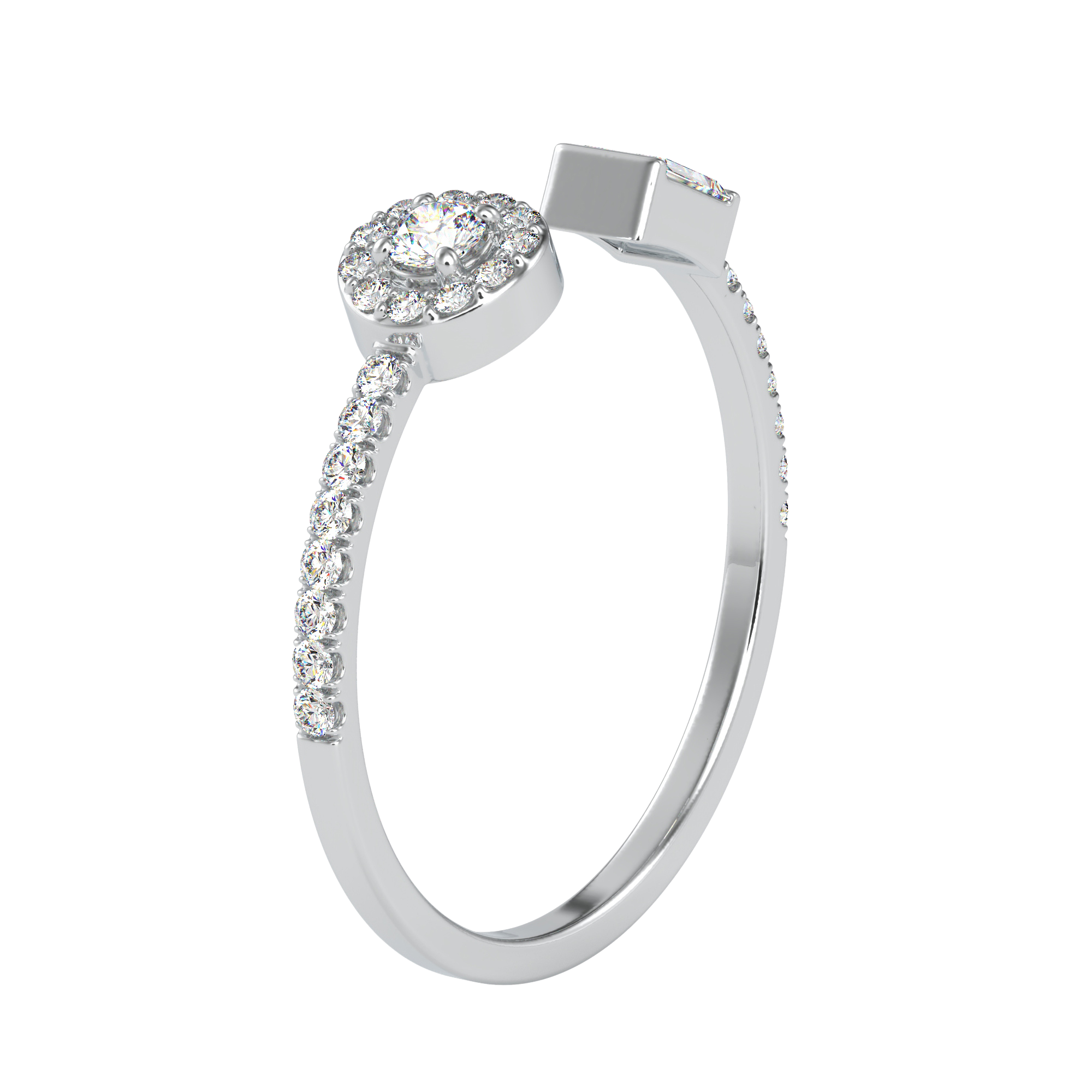 Классическое модное кольцо с бриллиантом огранки «багет» | Eva-Gems