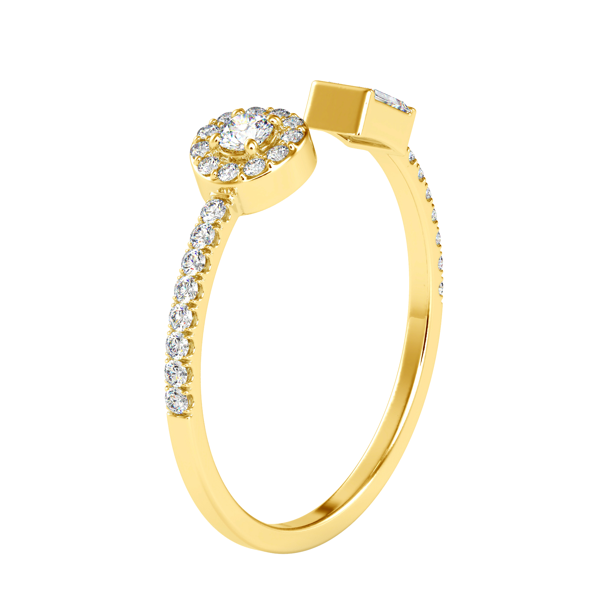 Классическое модное кольцо с бриллиантом огранки «багет» | Eva-Gems