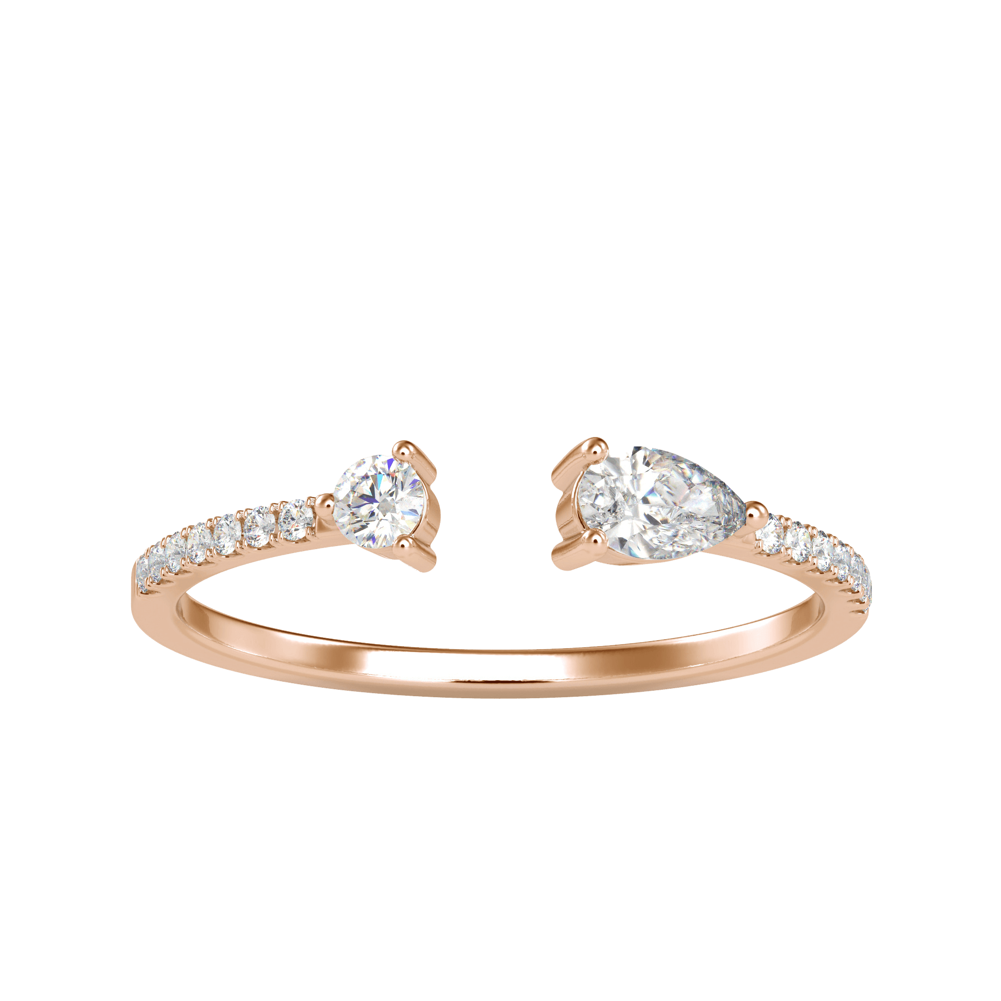 اشتري خاتم ألماس كلاسيكي مزدوج على شكل كمثرى ومستدير | Eva-Gems