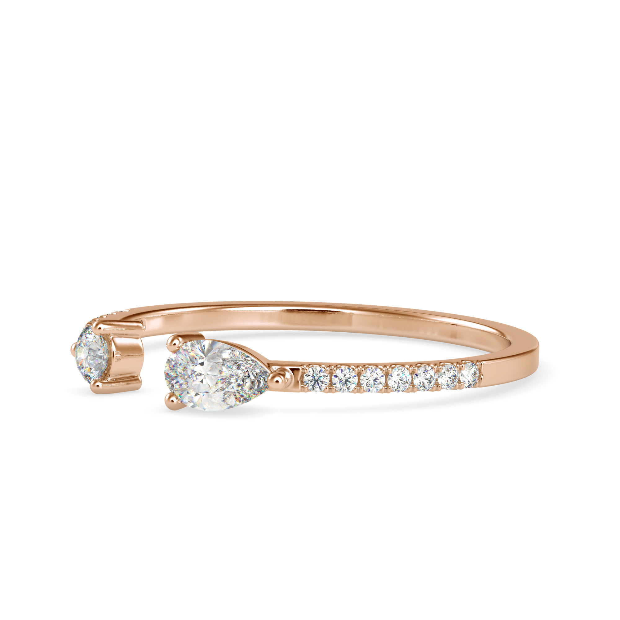 Buy Classic Dual Pear & Round Diamond Ring | Eva-Gems