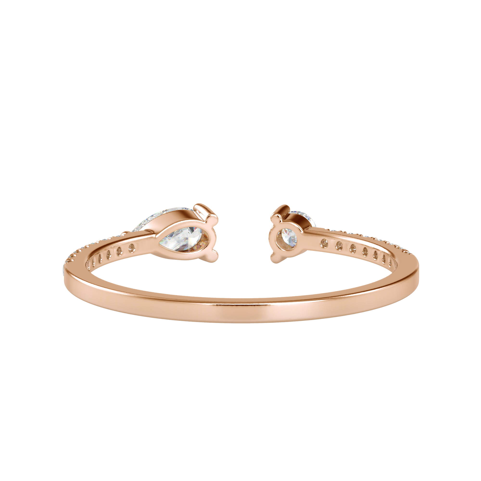 اشتري خاتم ألماس كلاسيكي مزدوج على شكل كمثرى ومستدير | Eva-Gems