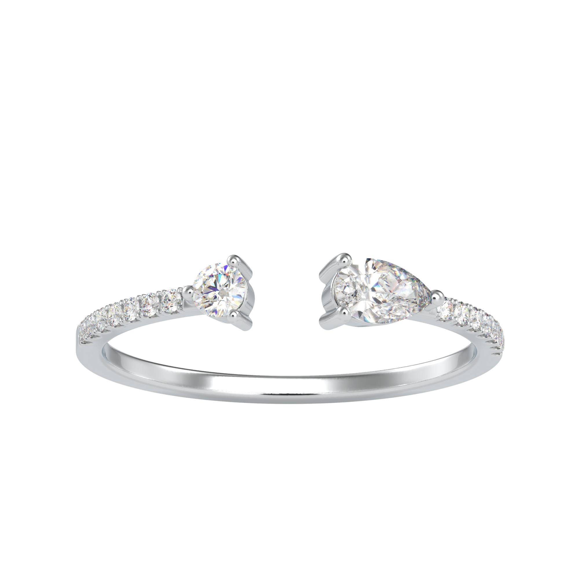 Buy Classic Dual Pear & Round Diamond Ring | Eva-Gems