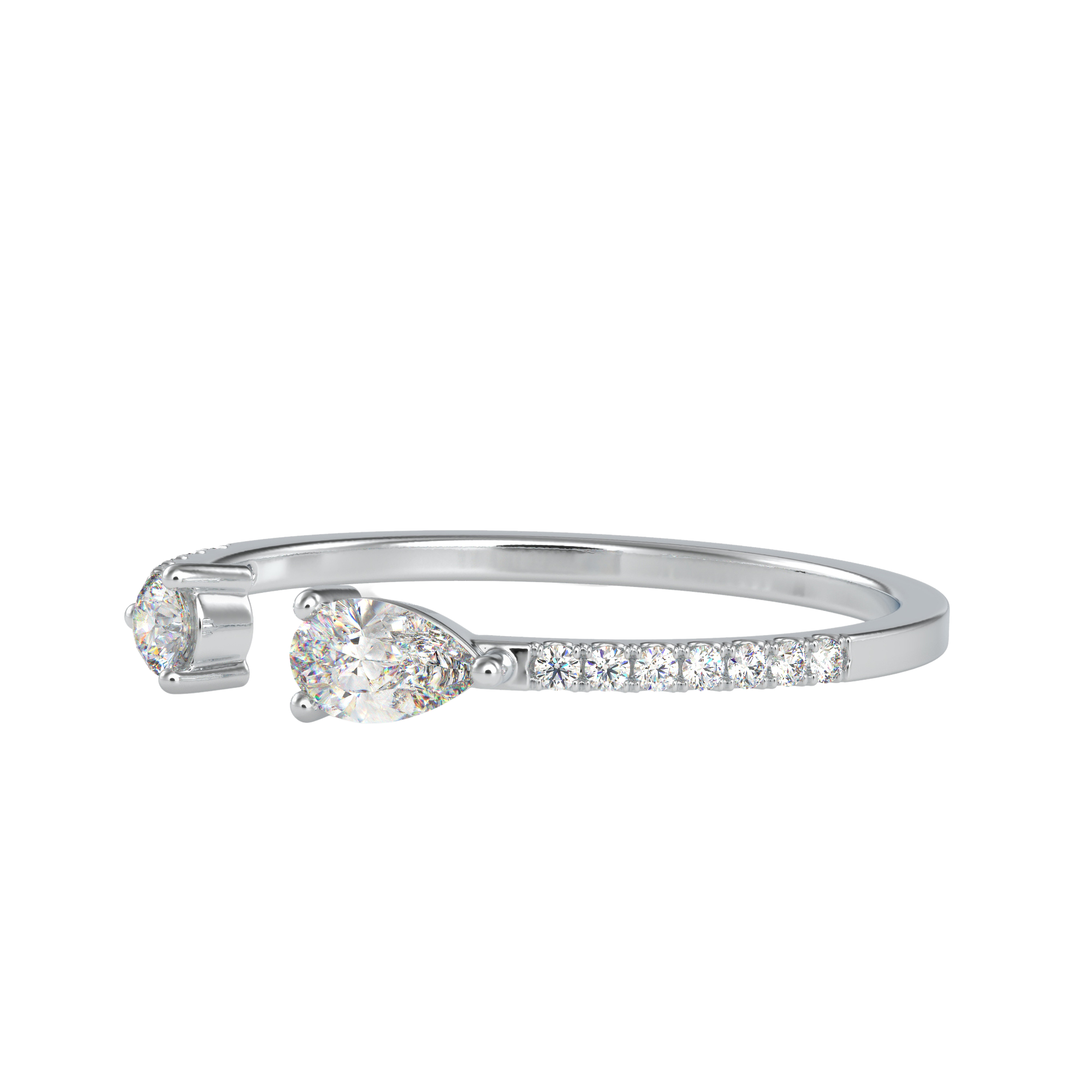 Buy Classic Dual Pear & Round Diamond Ring | Eva-Gems