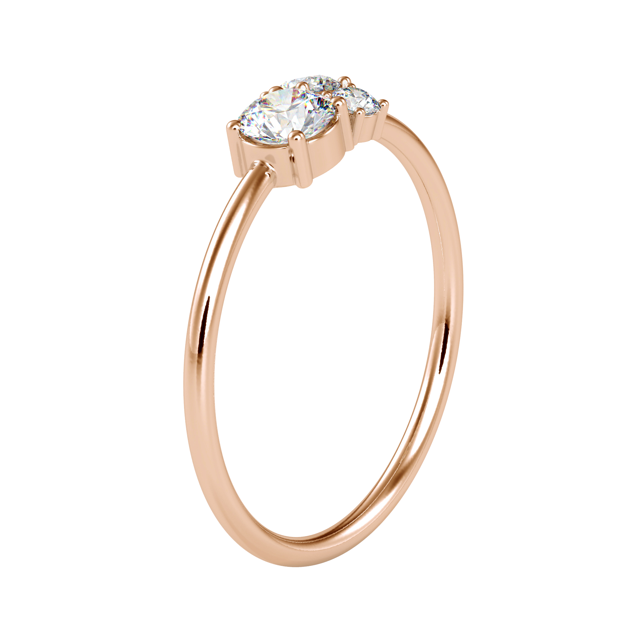 Trio Semi Cluster Solitaire Diamond Ring