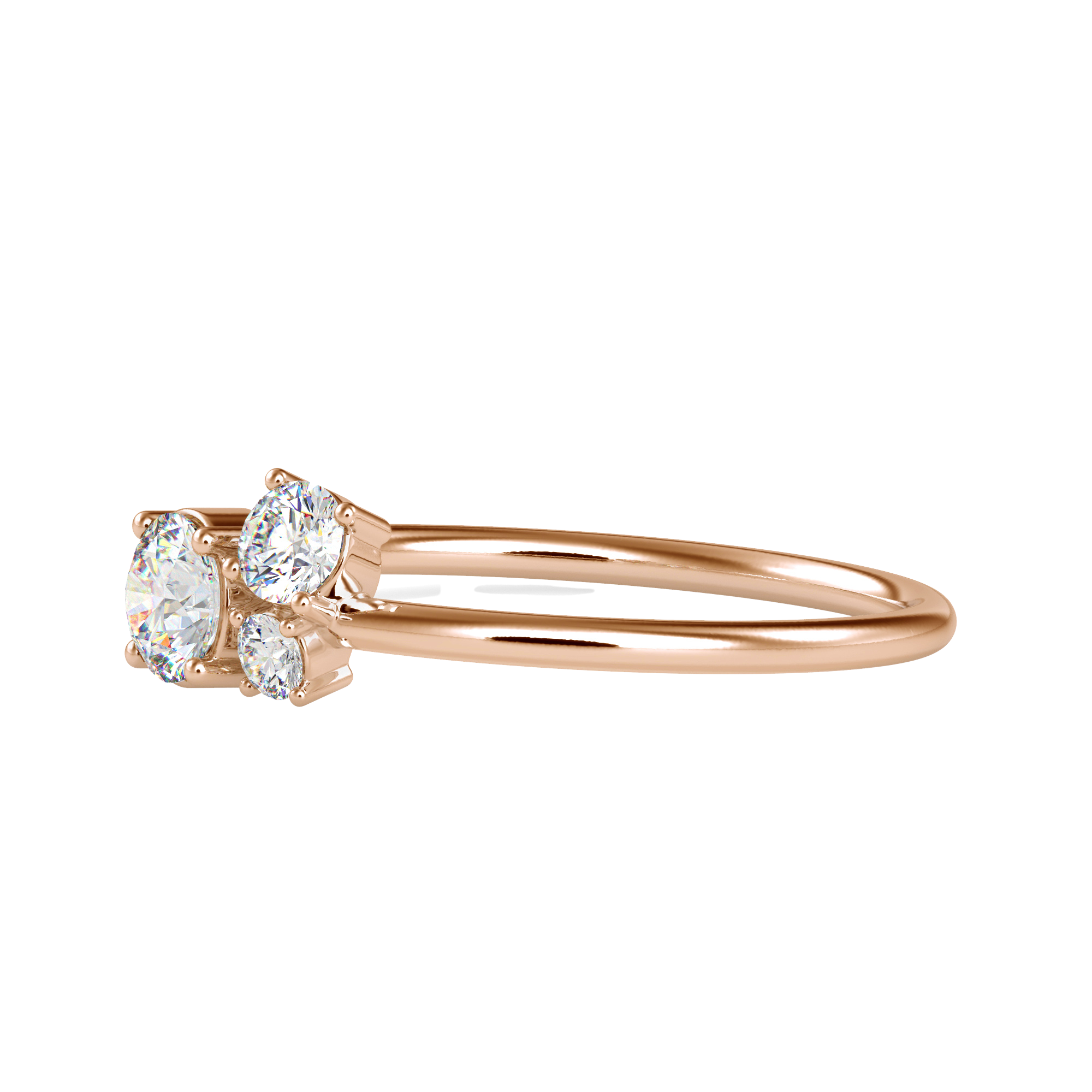 Trio Semi Cluster Solitaire Diamond Ring