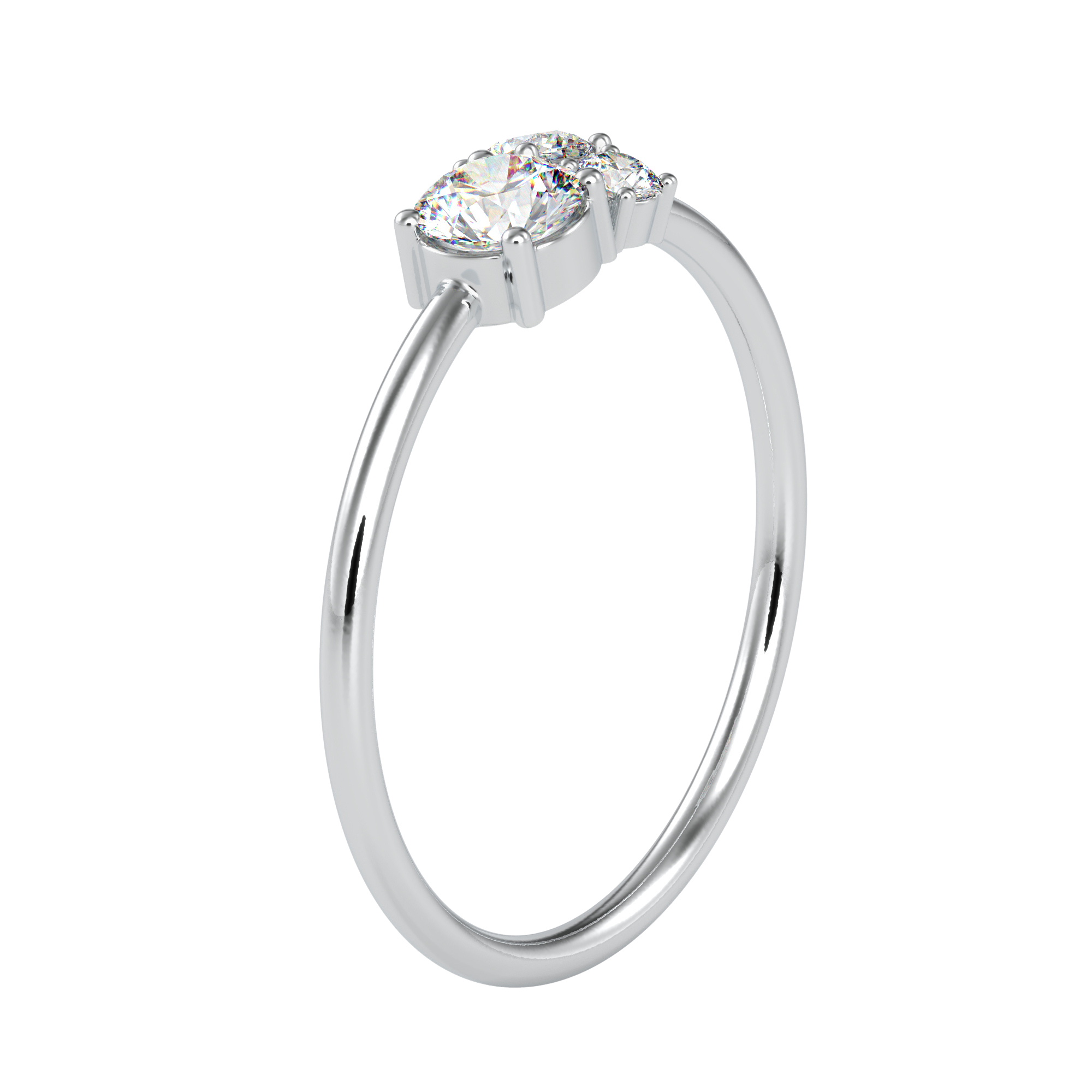 Trio Semi Cluster Solitaire Diamond Ring
