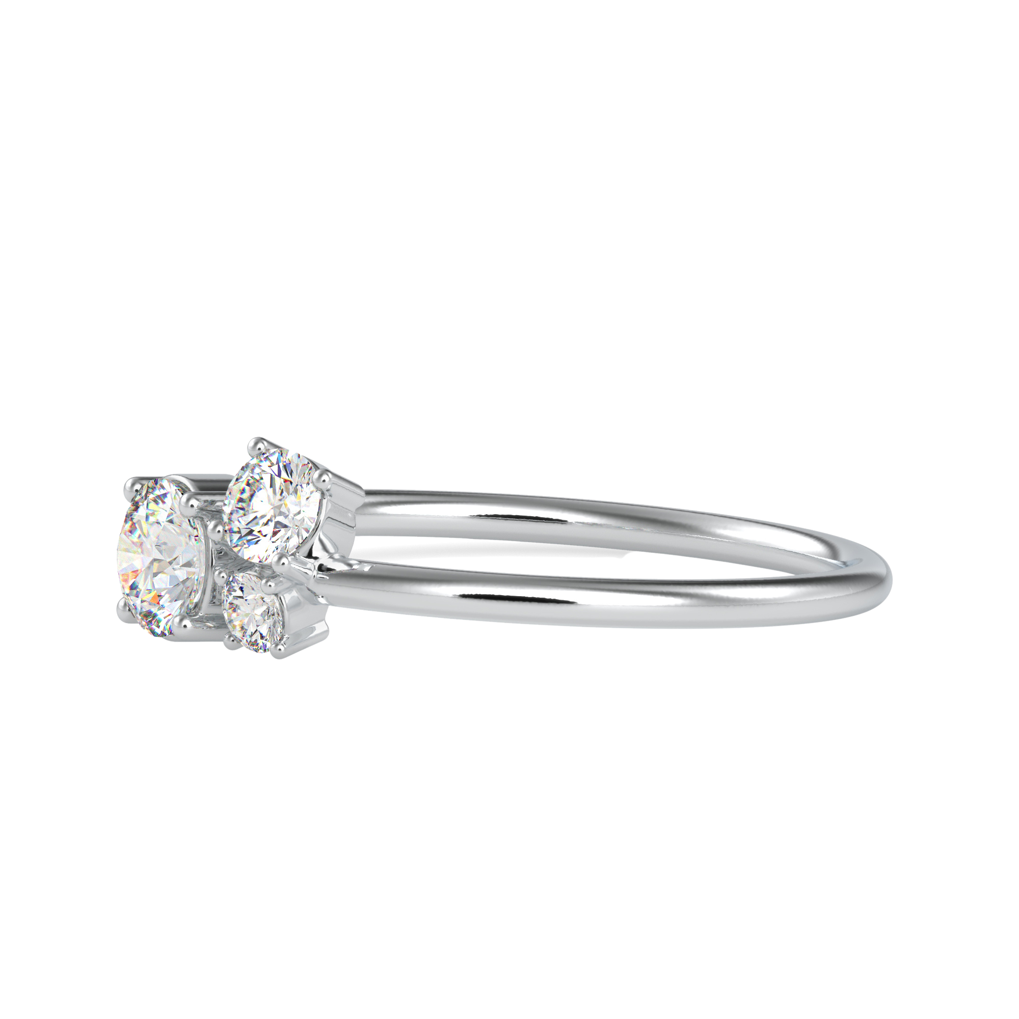 Trio Semi Cluster Solitaire Diamond Ring