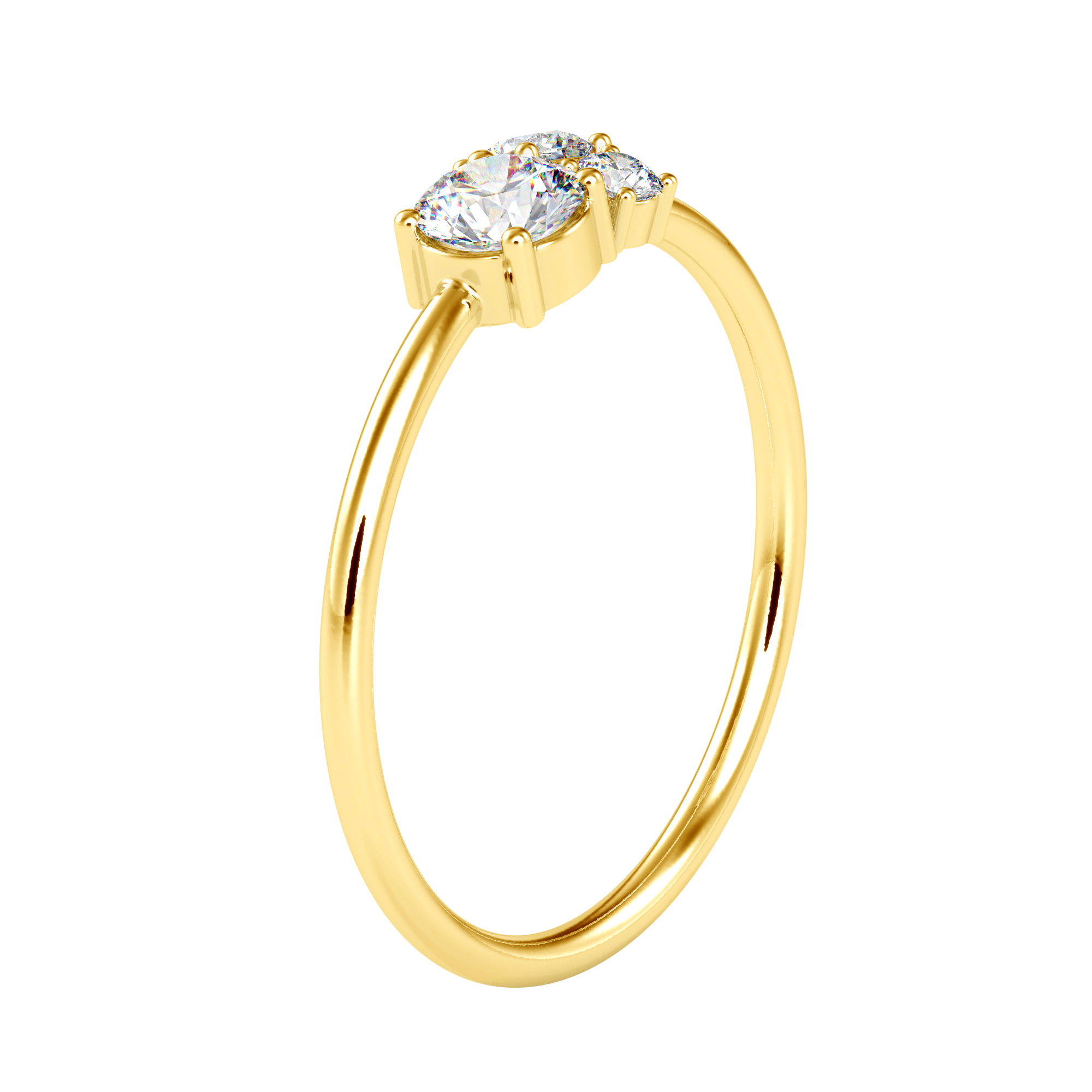 Trio Semi Cluster Solitaire Diamond Ring