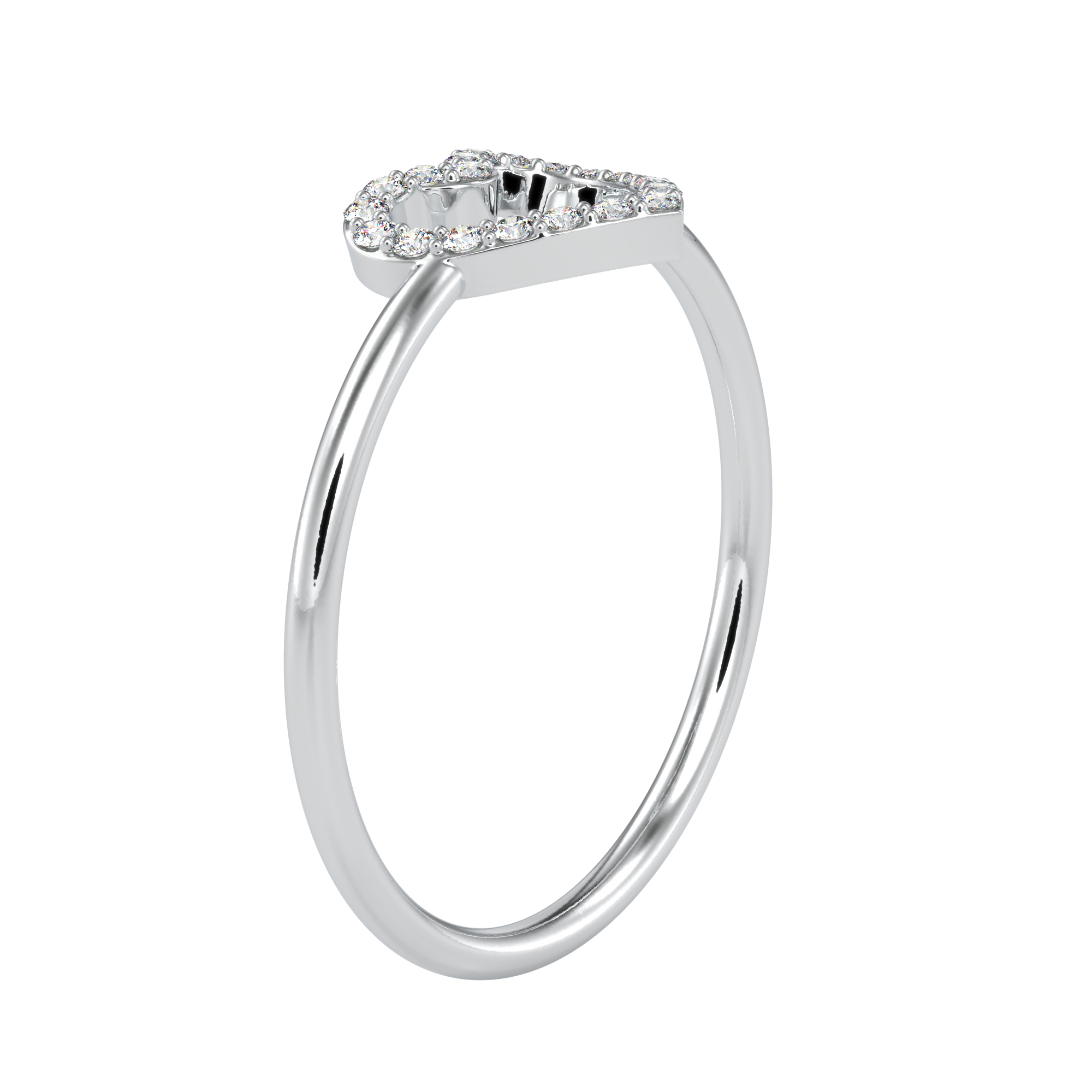 Buy Halo Open Heart Shape Diamond Ring For Women