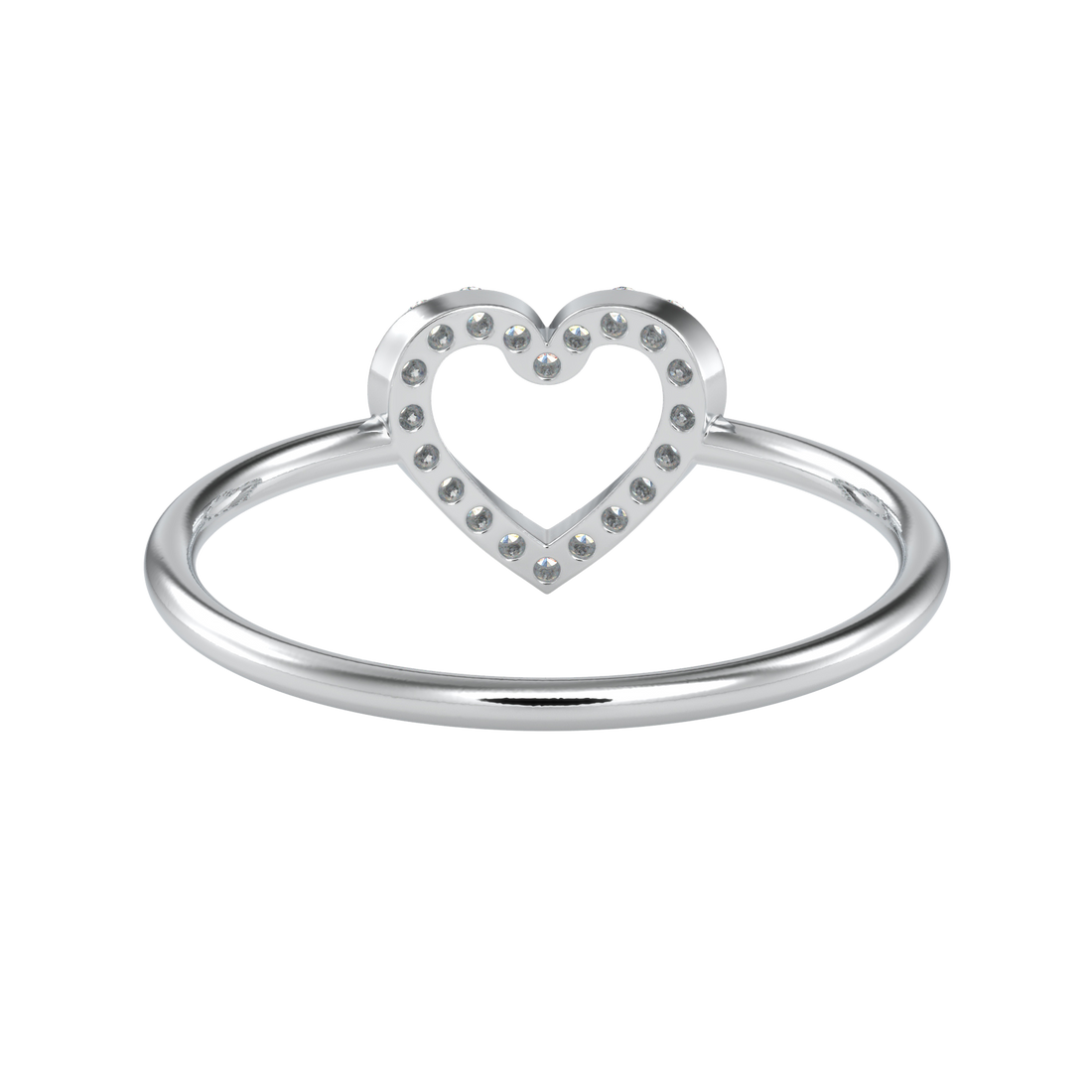 Купить женское кольцо с бриллиантом Halo Open Heart Shape