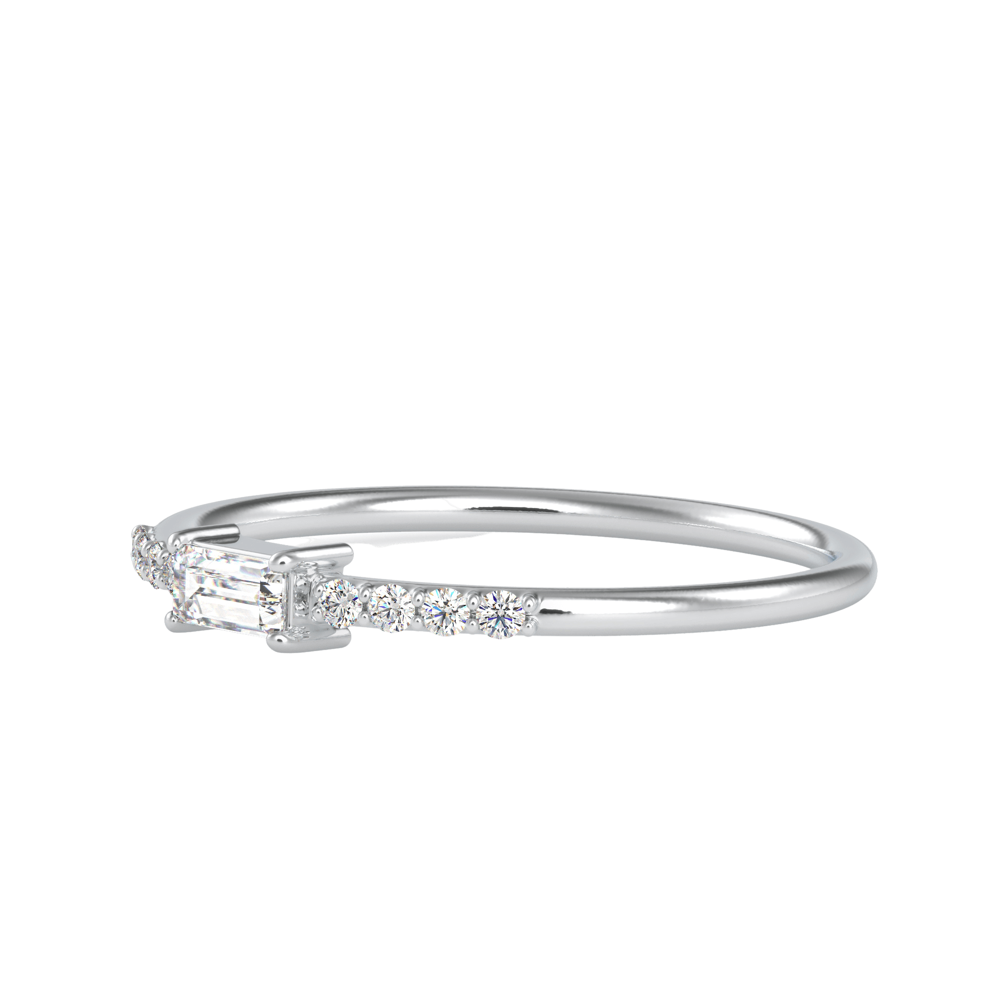 Perfect emerald tiny diamond ring for weddings or special occasions