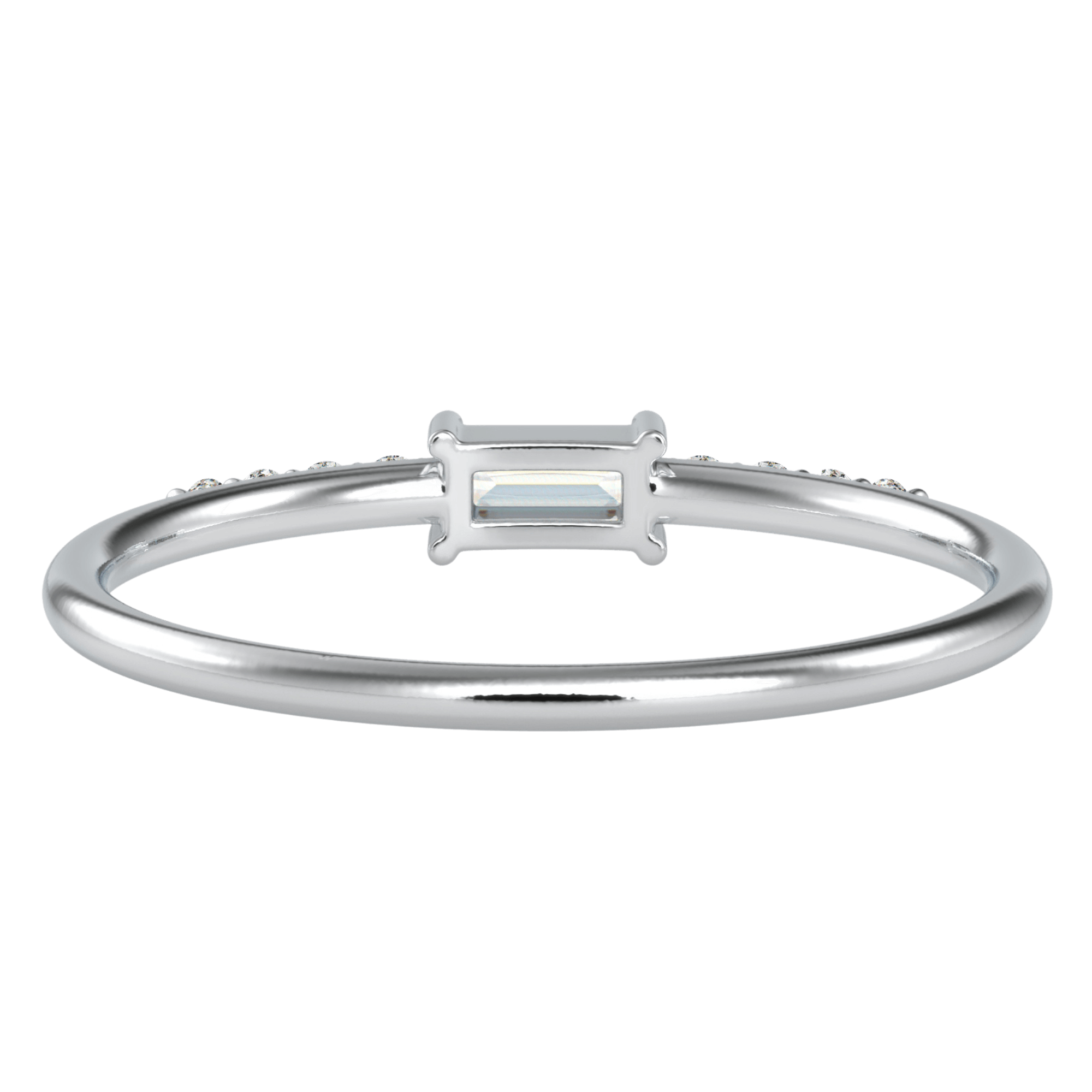 Emerald tiny diamond ring with a sleek and modern design