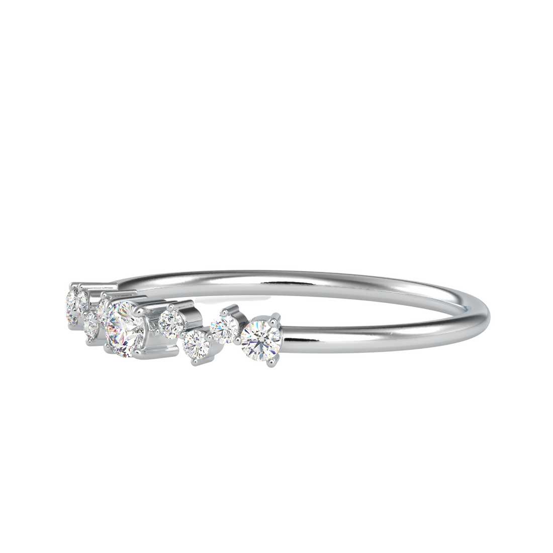 Trio Setting Cluster Eternity Diamond Ring