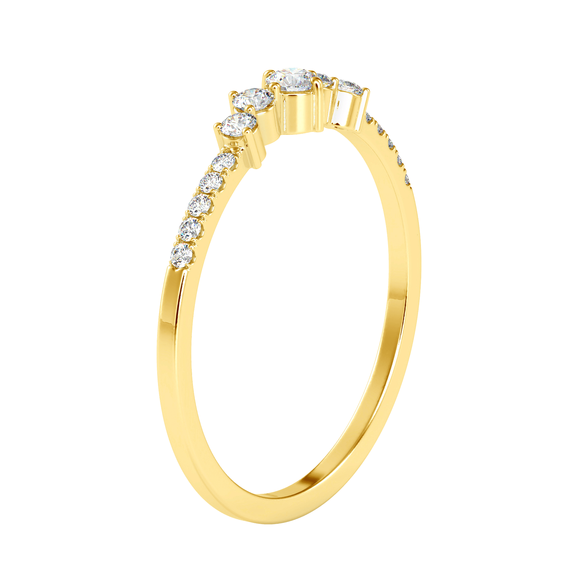 Trio Setting Cluster Eternity Diamond Ring