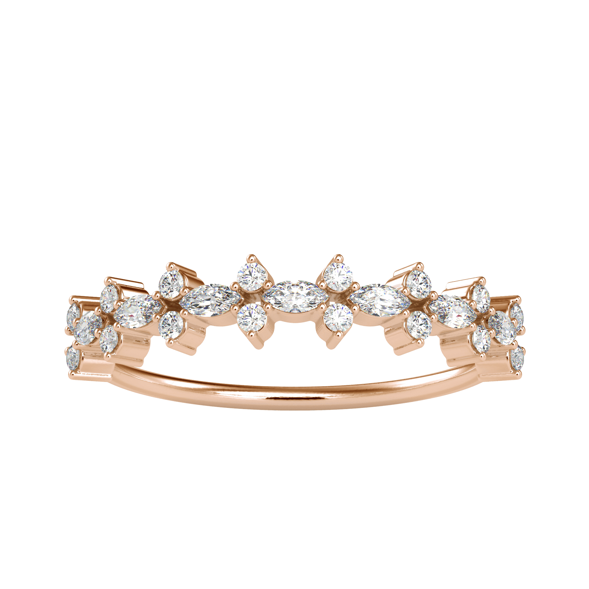 Pear & Round Shaped Diamond Eternity Band For Women