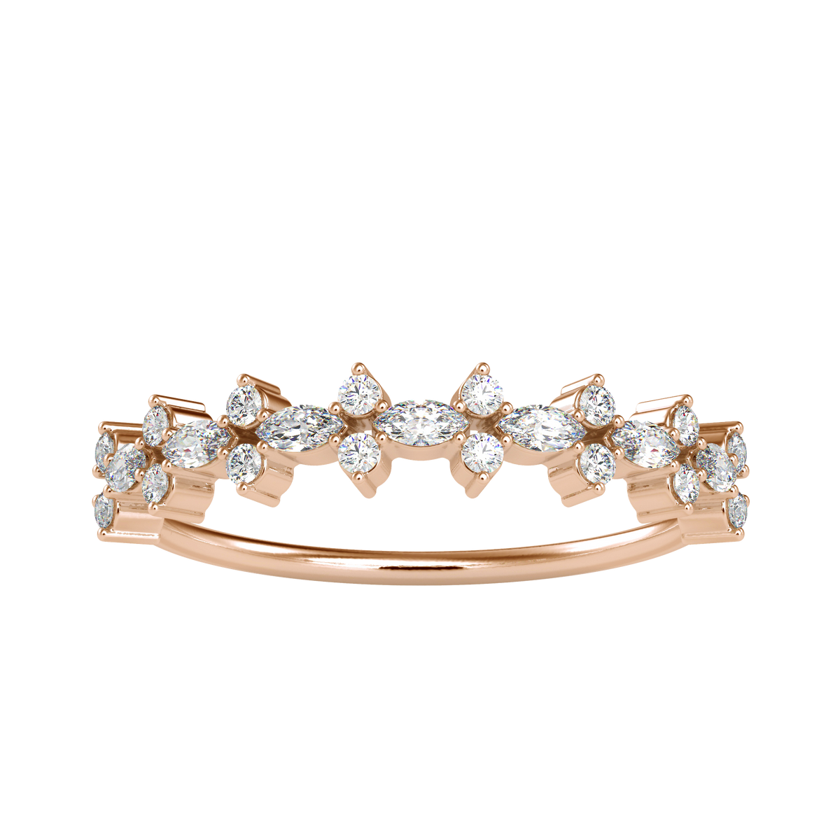 Pear & Round Shaped Diamond Eternity Band For Women