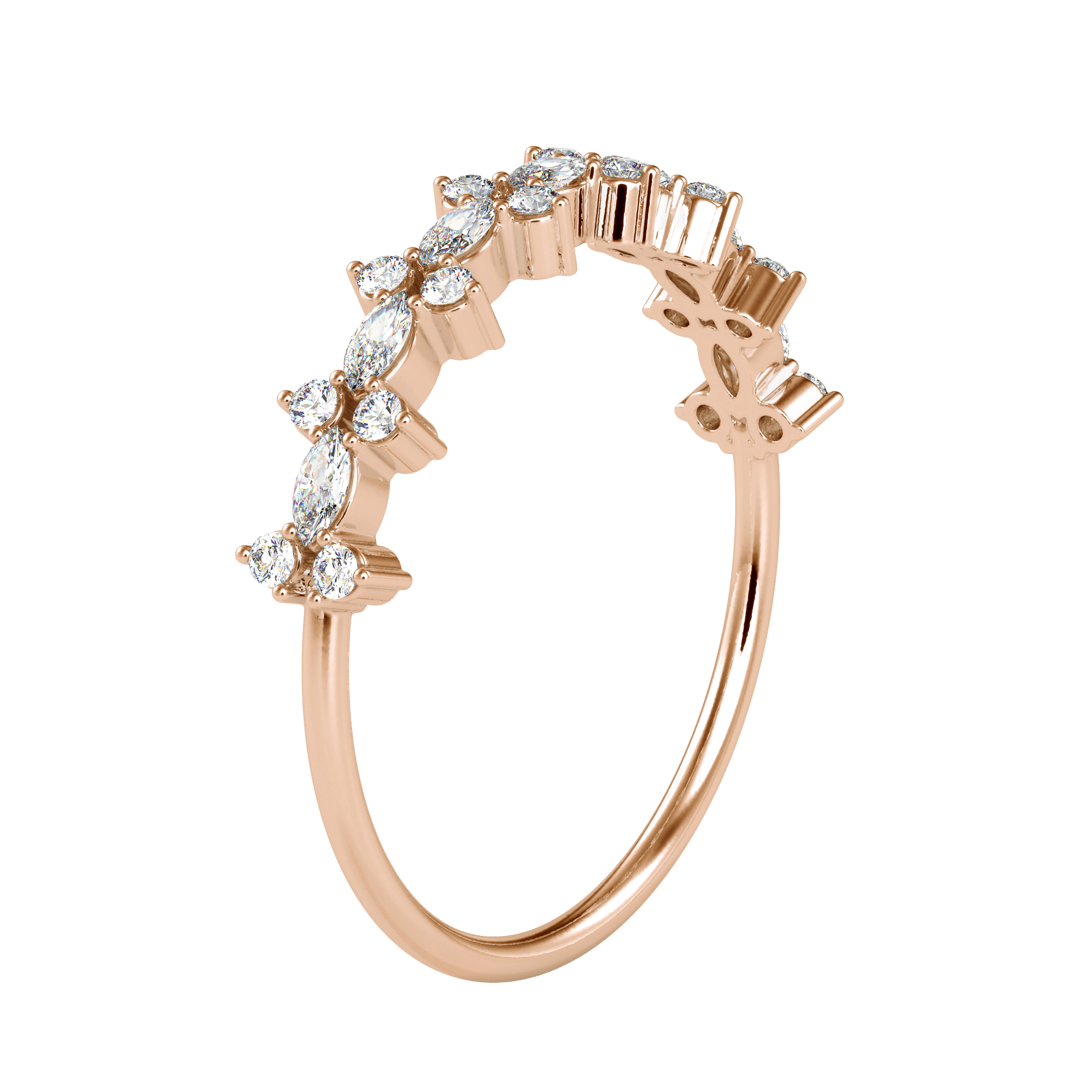 Pear & Round Shaped Diamond Eternity Band For Women