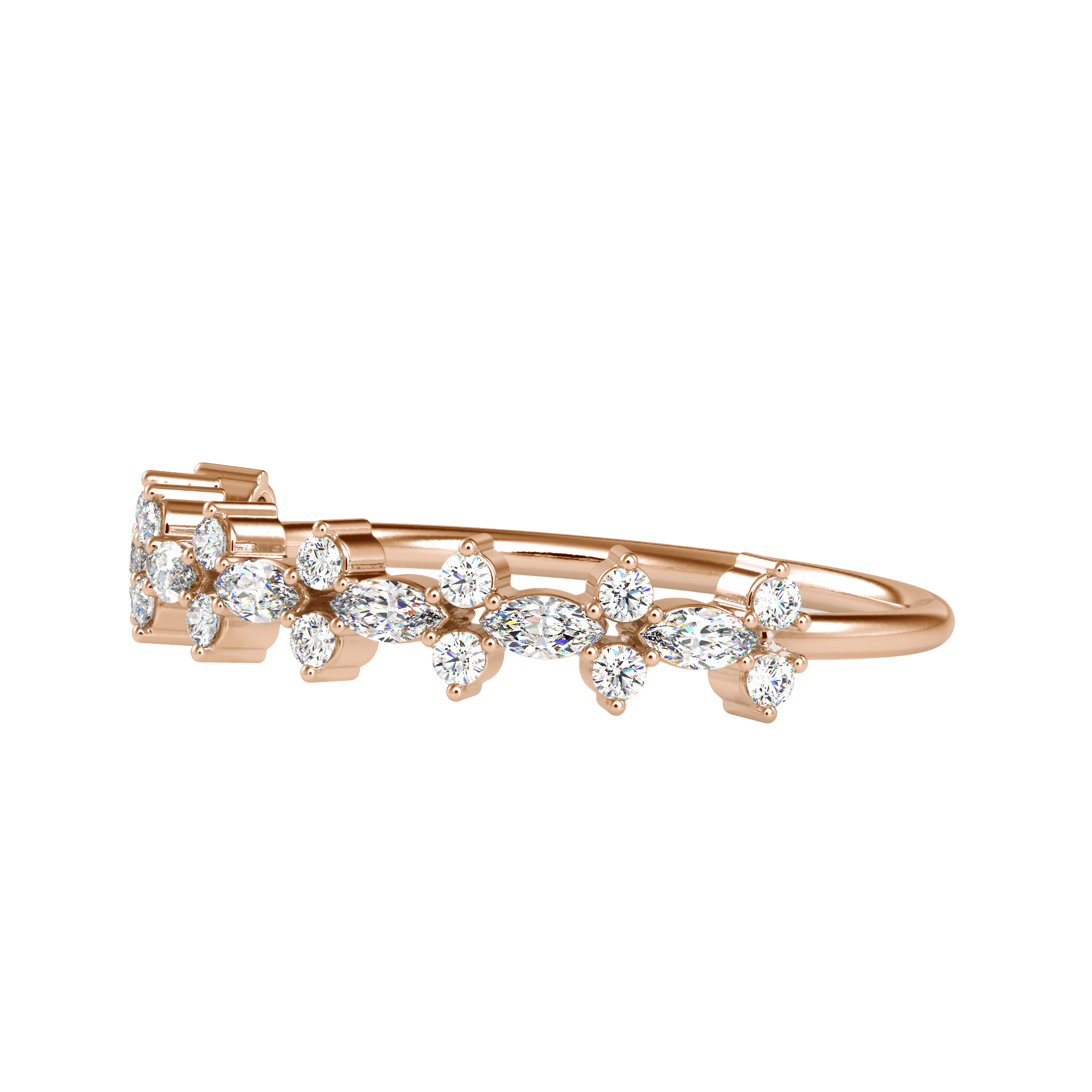 Pear & Round Shaped Diamond Eternity Band For Women