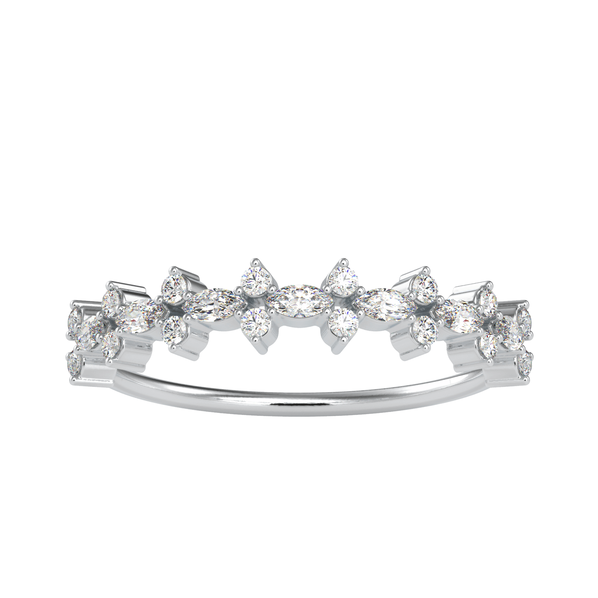 Pear & Round Shaped Diamond Eternity Band For Women
