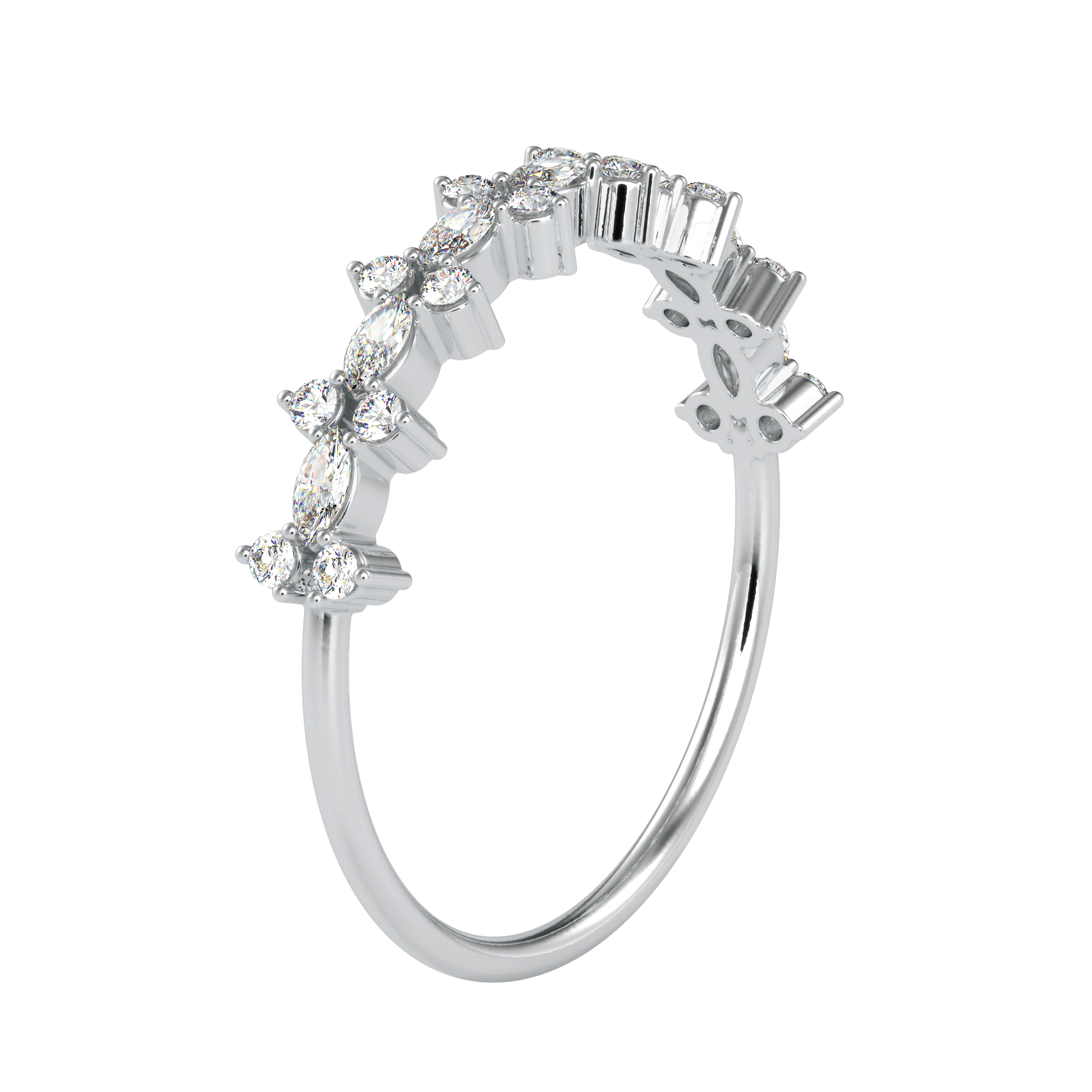 Pear & Round Shaped Diamond Eternity Band For Women