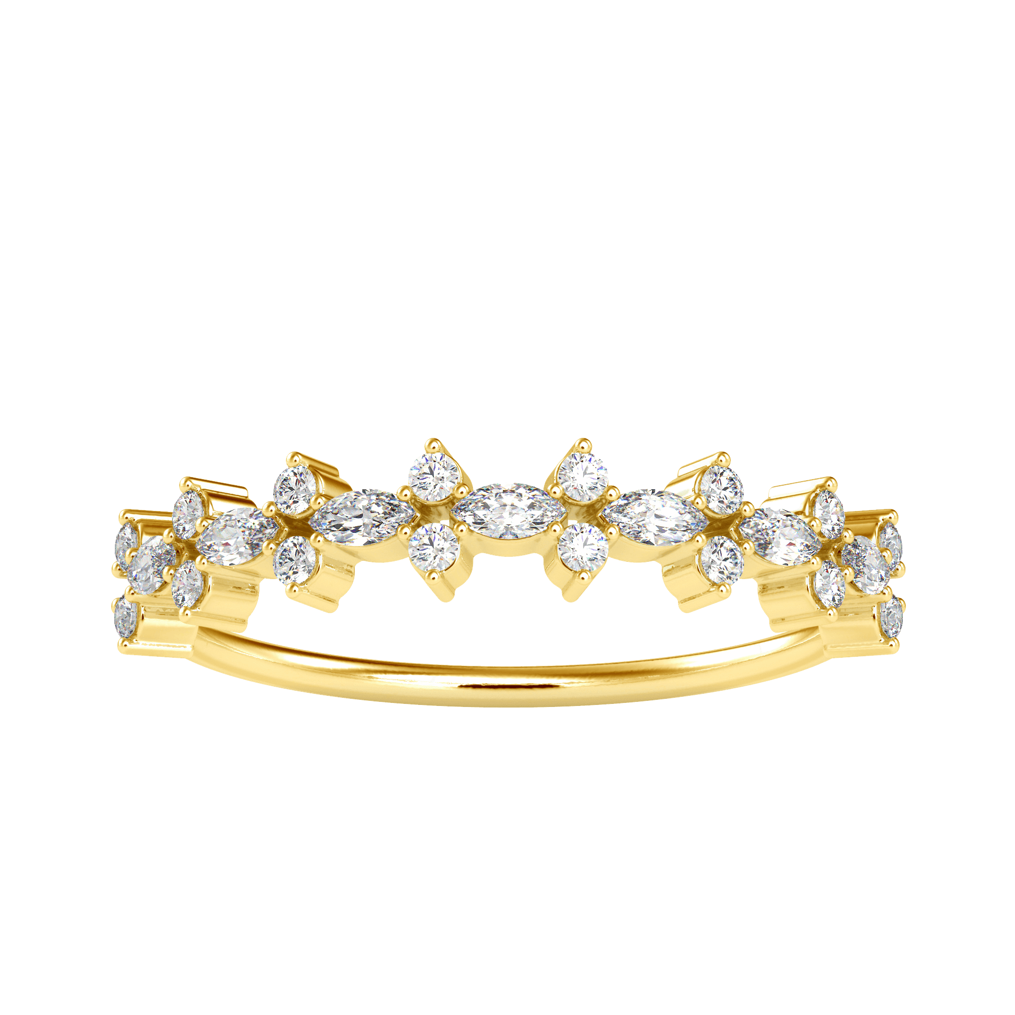 Pear & Round Shaped Diamond Eternity Band For Women