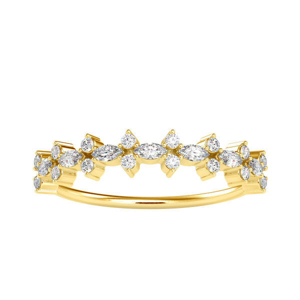 Pear & Round Shaped Diamond Eternity Band For Women