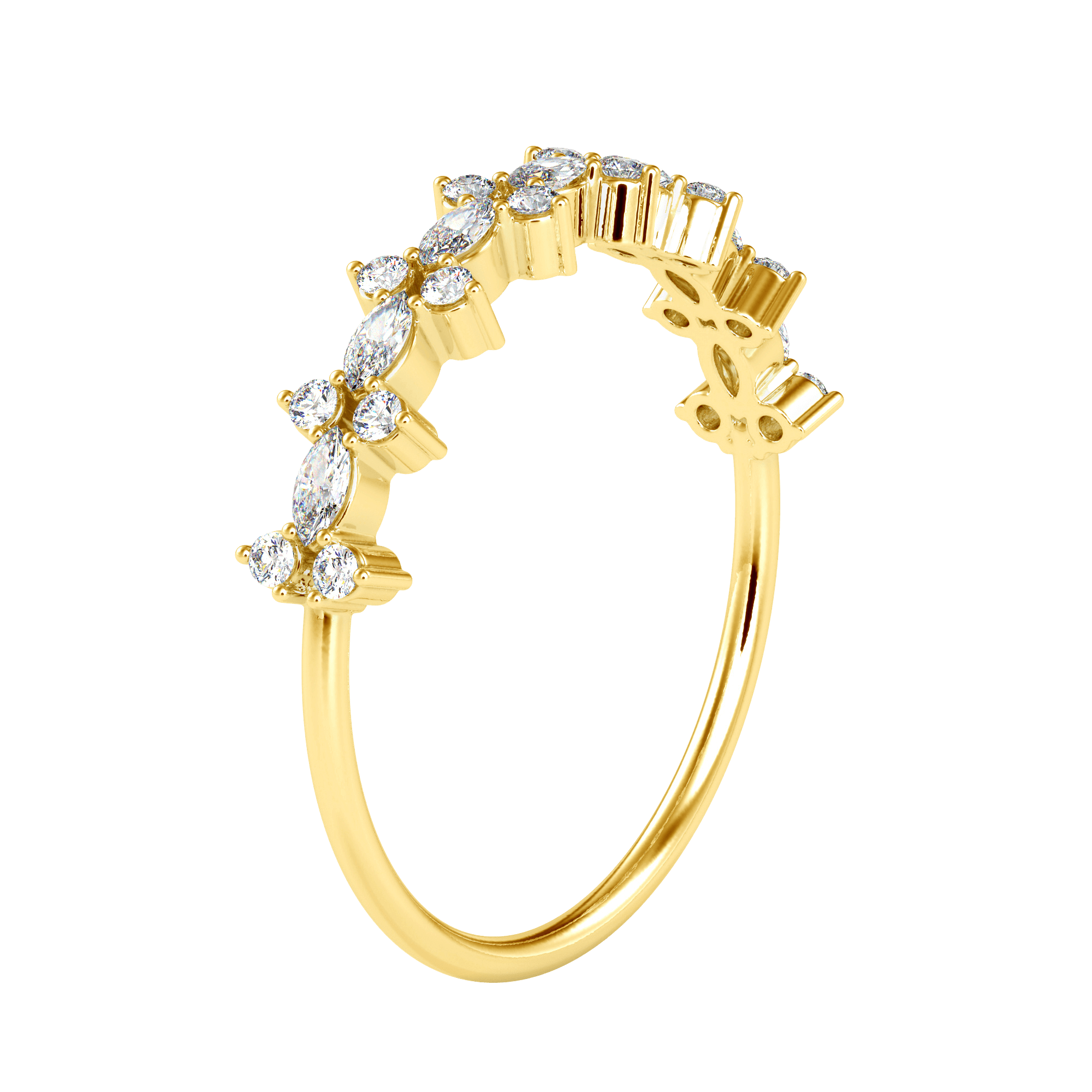 Pear & Round Shaped Diamond Eternity Band For Women