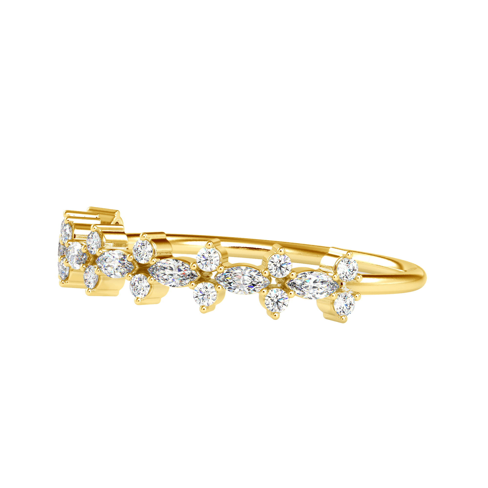 Pear & Round Shaped Diamond Eternity Band For Women