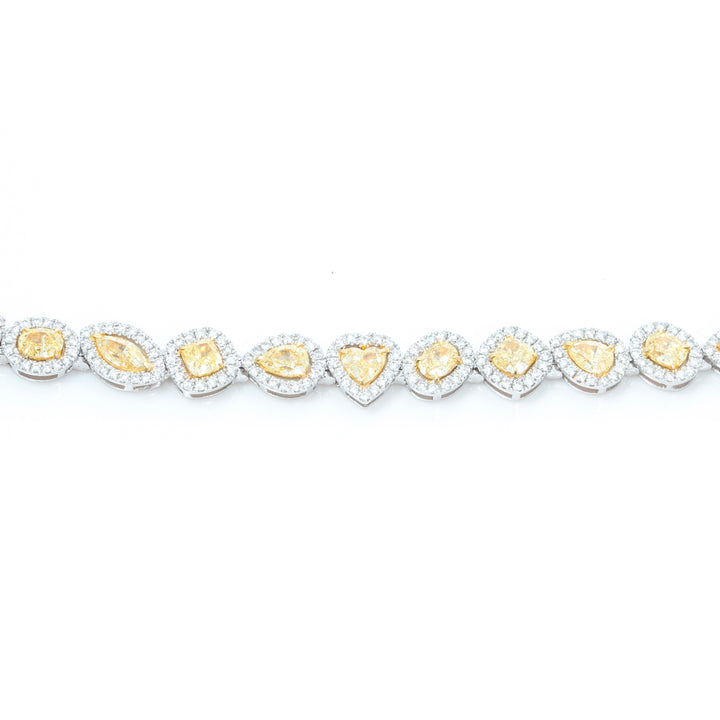 Multi Stone Fancy Yellow Diamond Bracelet For Women