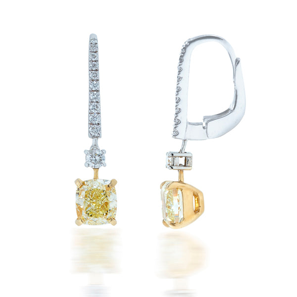 Yellow Diamond Drop Earring