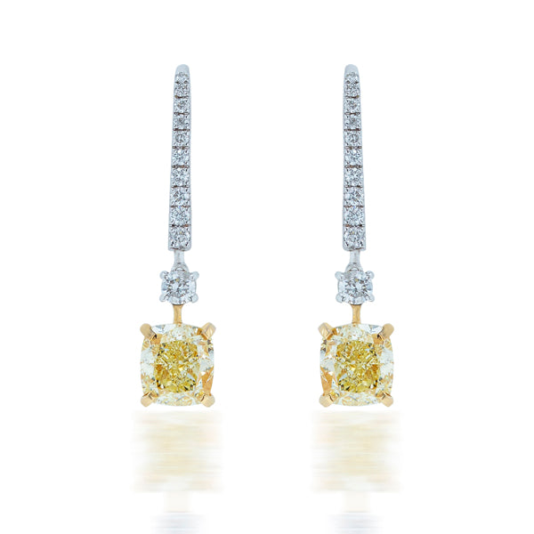 قرط الأذن الماسي الأصفر