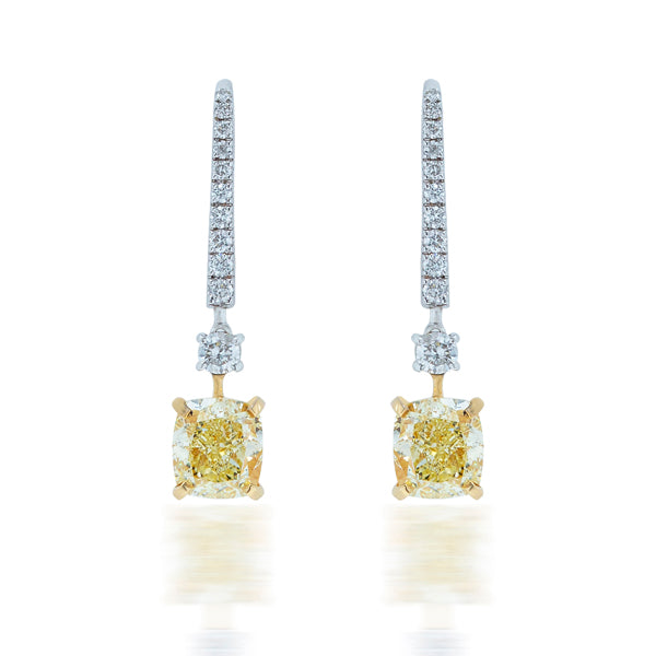 Yellow Diamond Drop Earring