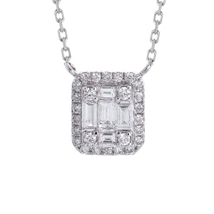 Buy White Gold Diamond Baguette Necklace